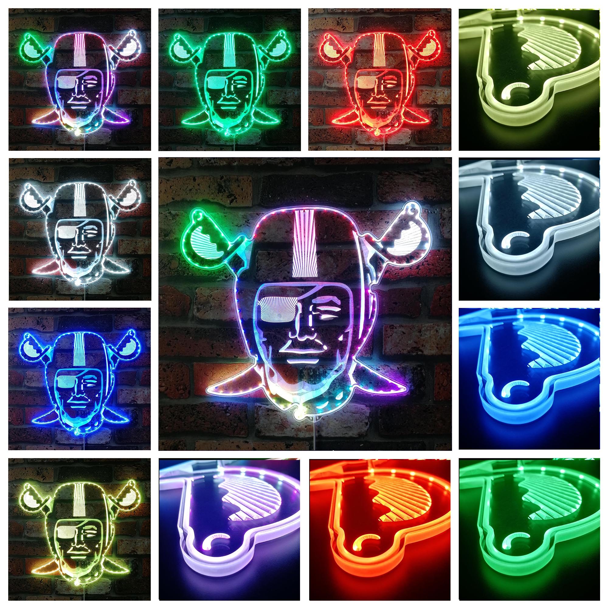 Las Vegas Raiders Dynamic RGB Edge Lit LED Sign