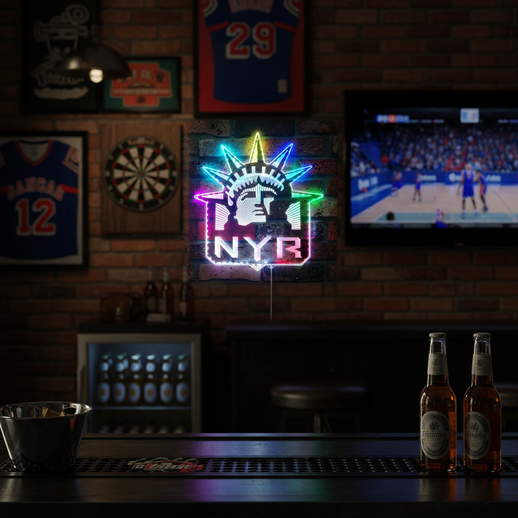 New York Rangers Neon LED Sign with Dynamic RGB Colors