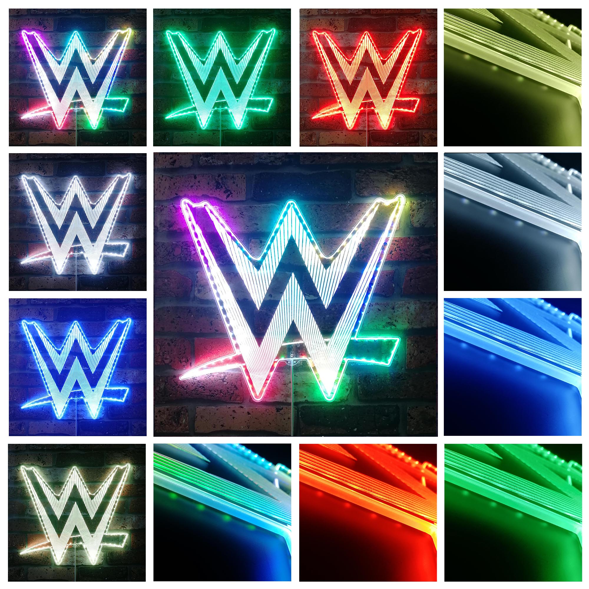 WWE Dynamic RGB Edge Lit LED Sign