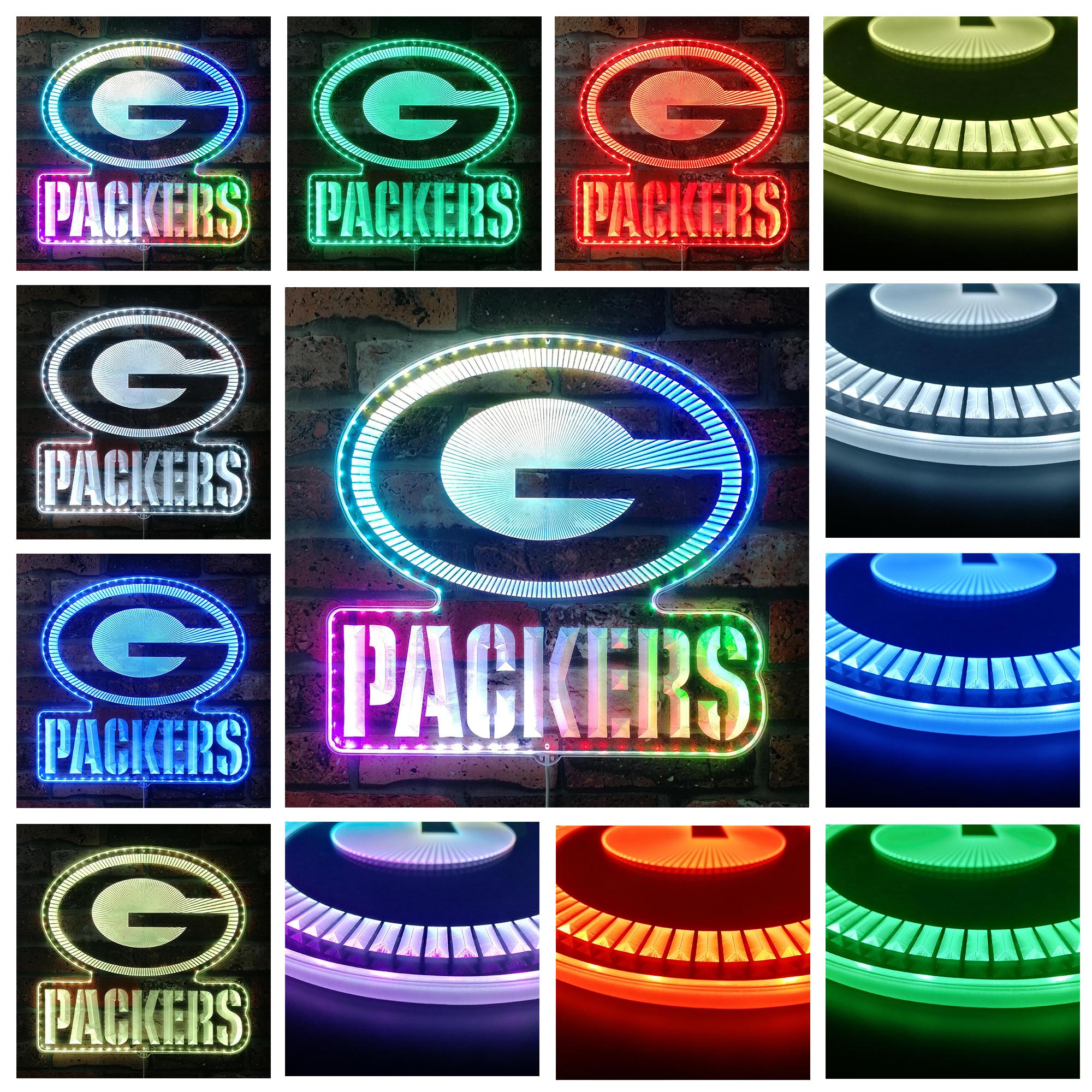 Green Bay Packers Dynamic RGB Edge Lit LED Sign