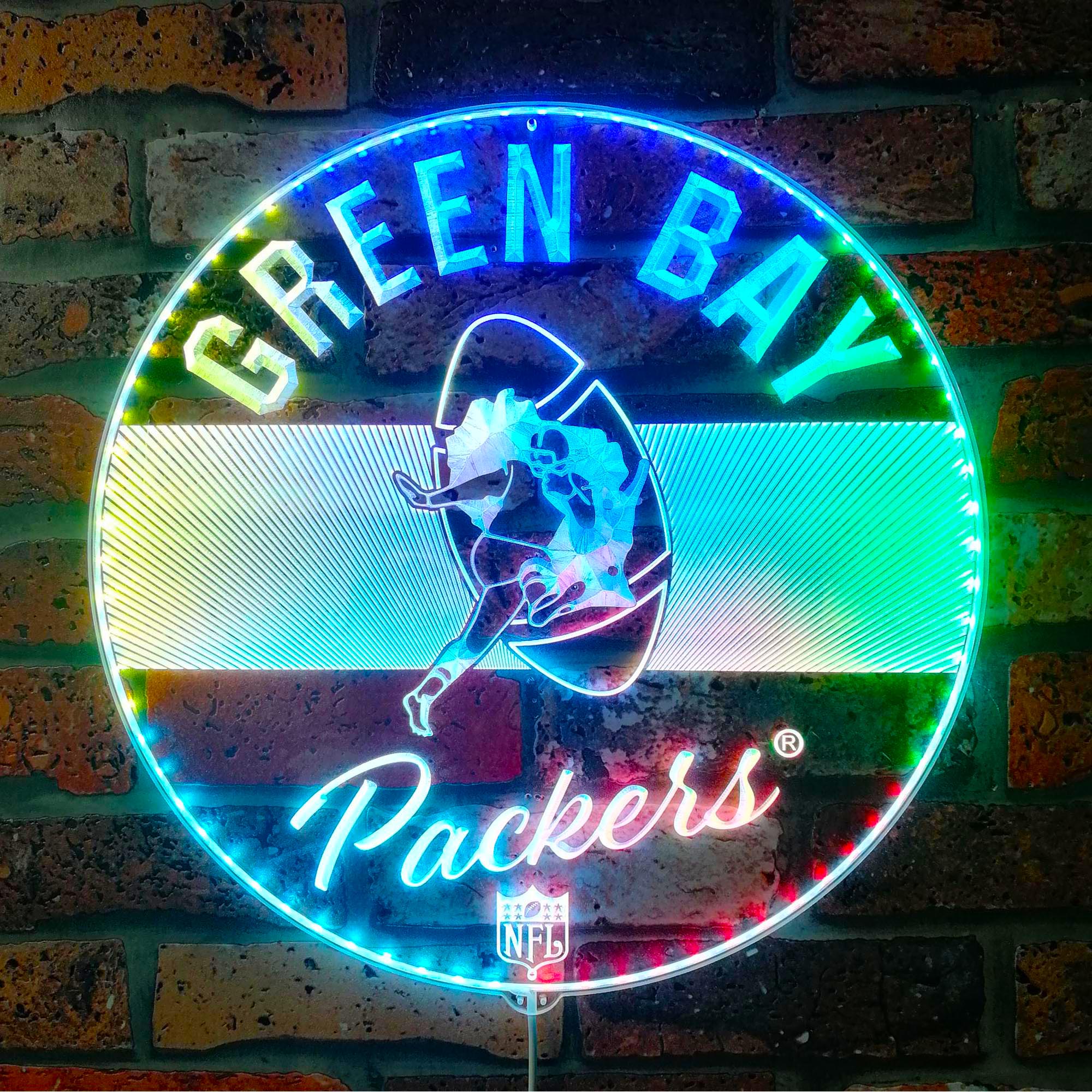 Green Bay Packers Dynamic RGB Edge Lit LED Sign