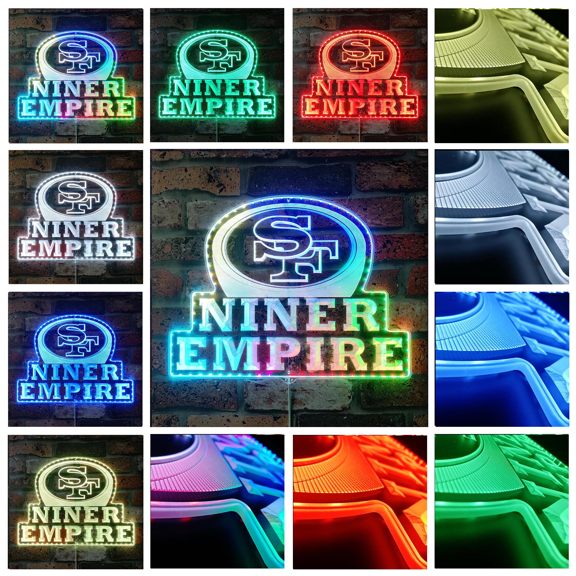 San Francisco 49ers Niner Empire Dynamic RGB Edge Lit LED Sign