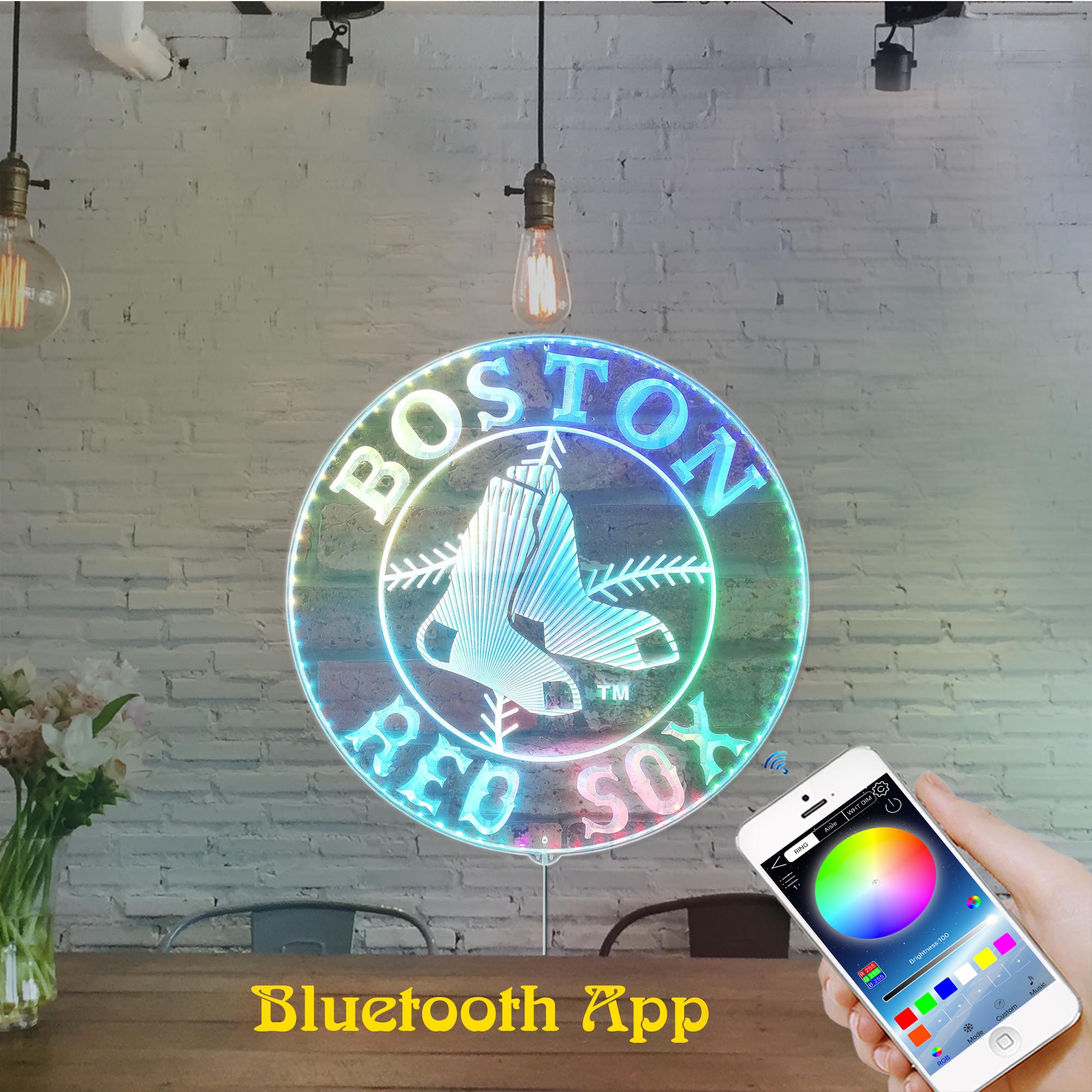 Boston Red Sox Dynamic RGB Edge Lit LED Sign