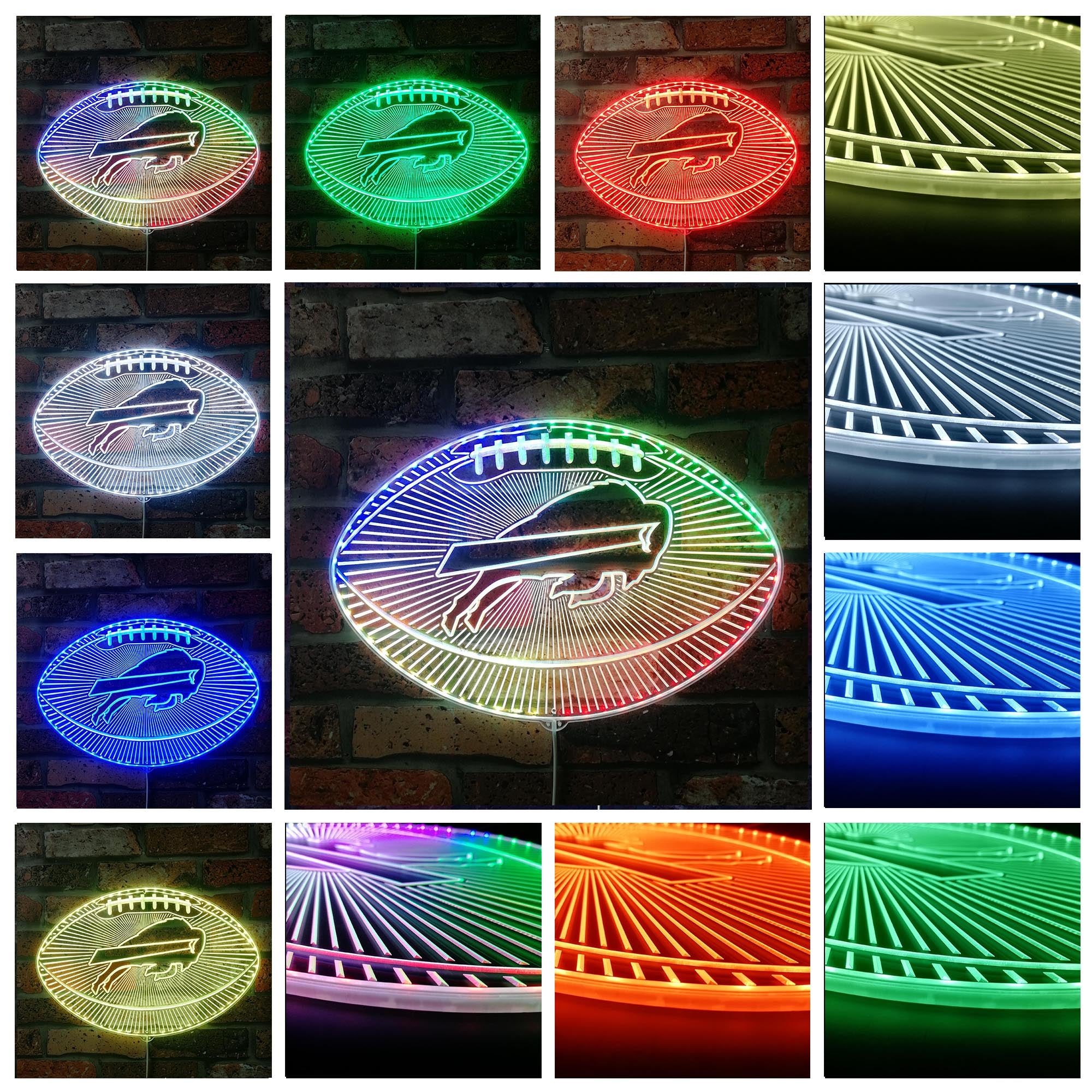 Buffalo Bills Football Dynamic RGB Edge Lit LED Sign