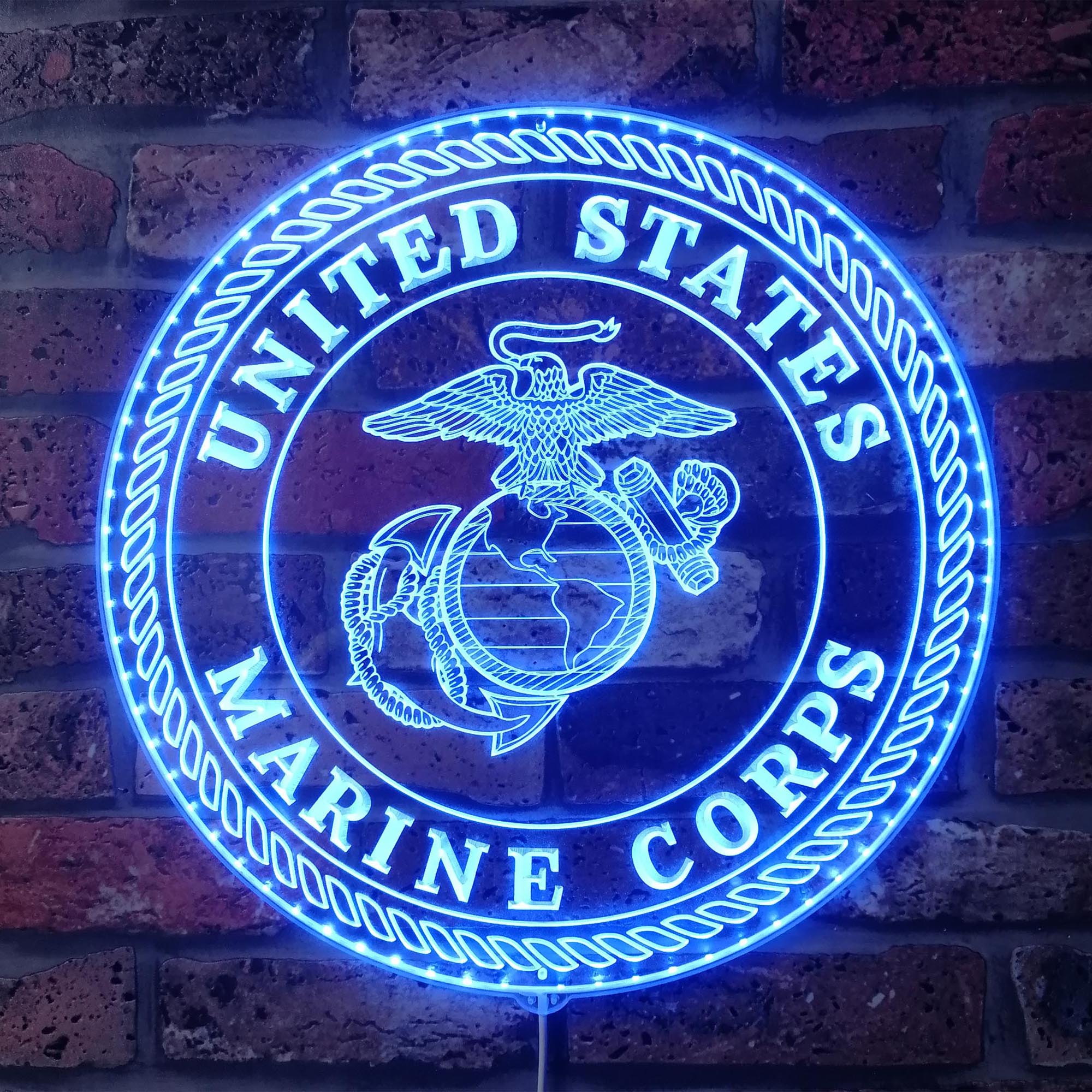 United States Marine Corps Dynamic RGB Edge Lit LED Sign