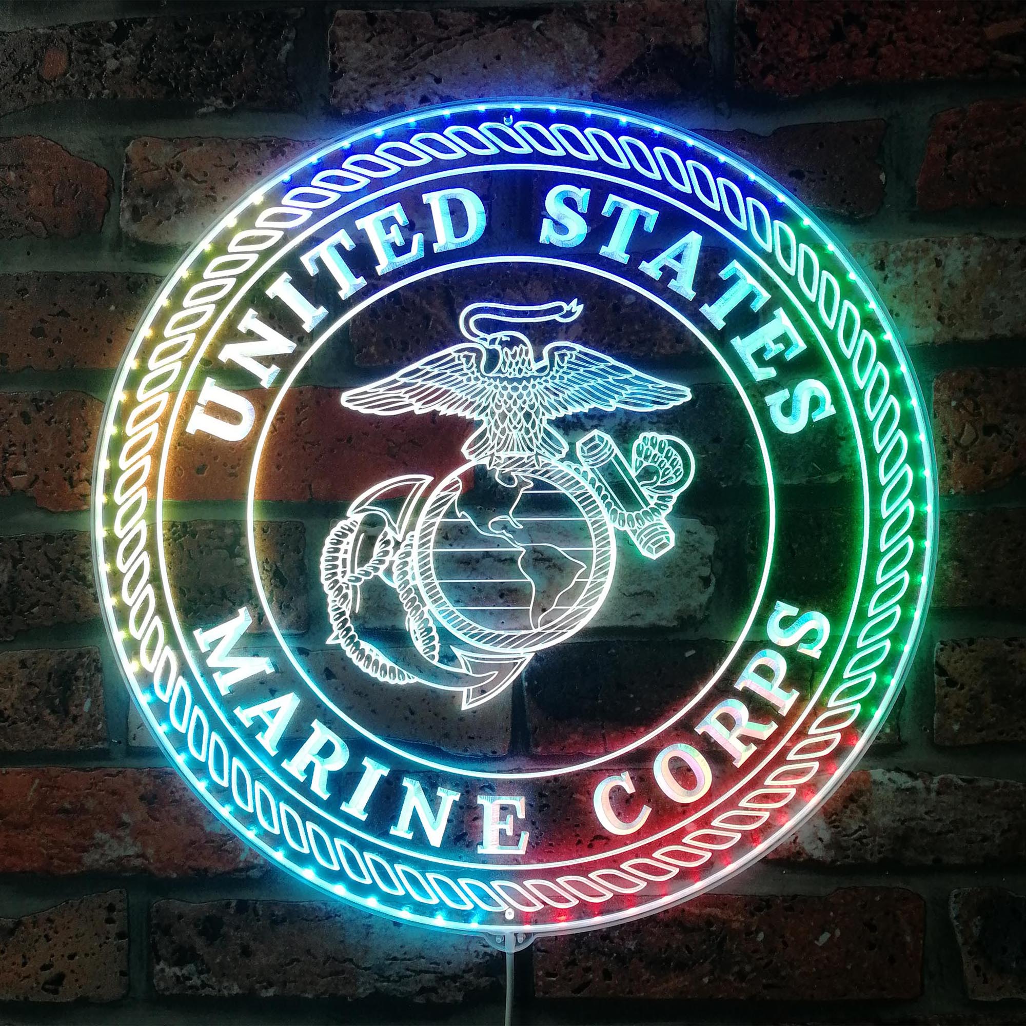 United States Marine Corps Dynamic RGB Edge Lit LED Sign