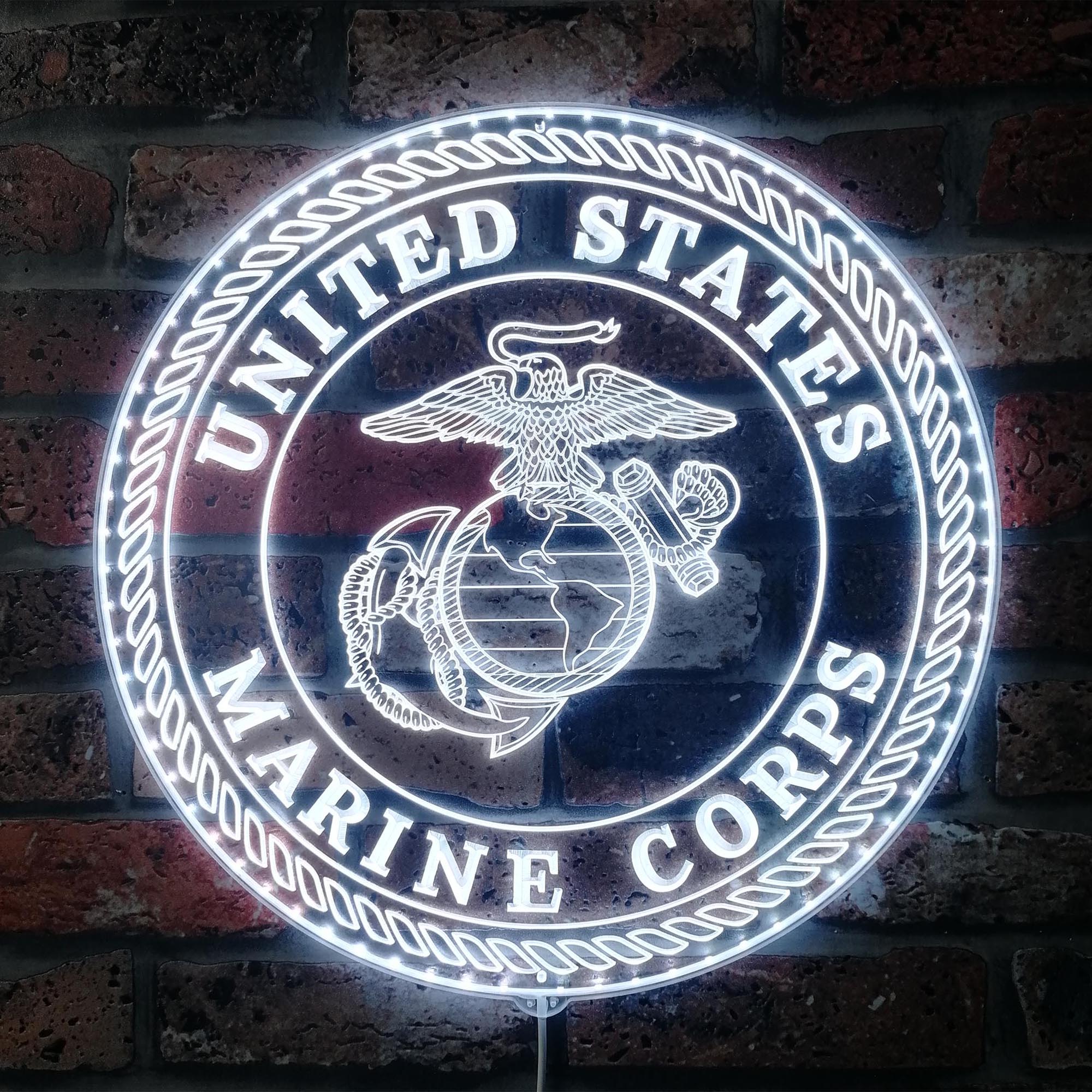 United States Marine Corps Dynamic RGB Edge Lit LED Sign