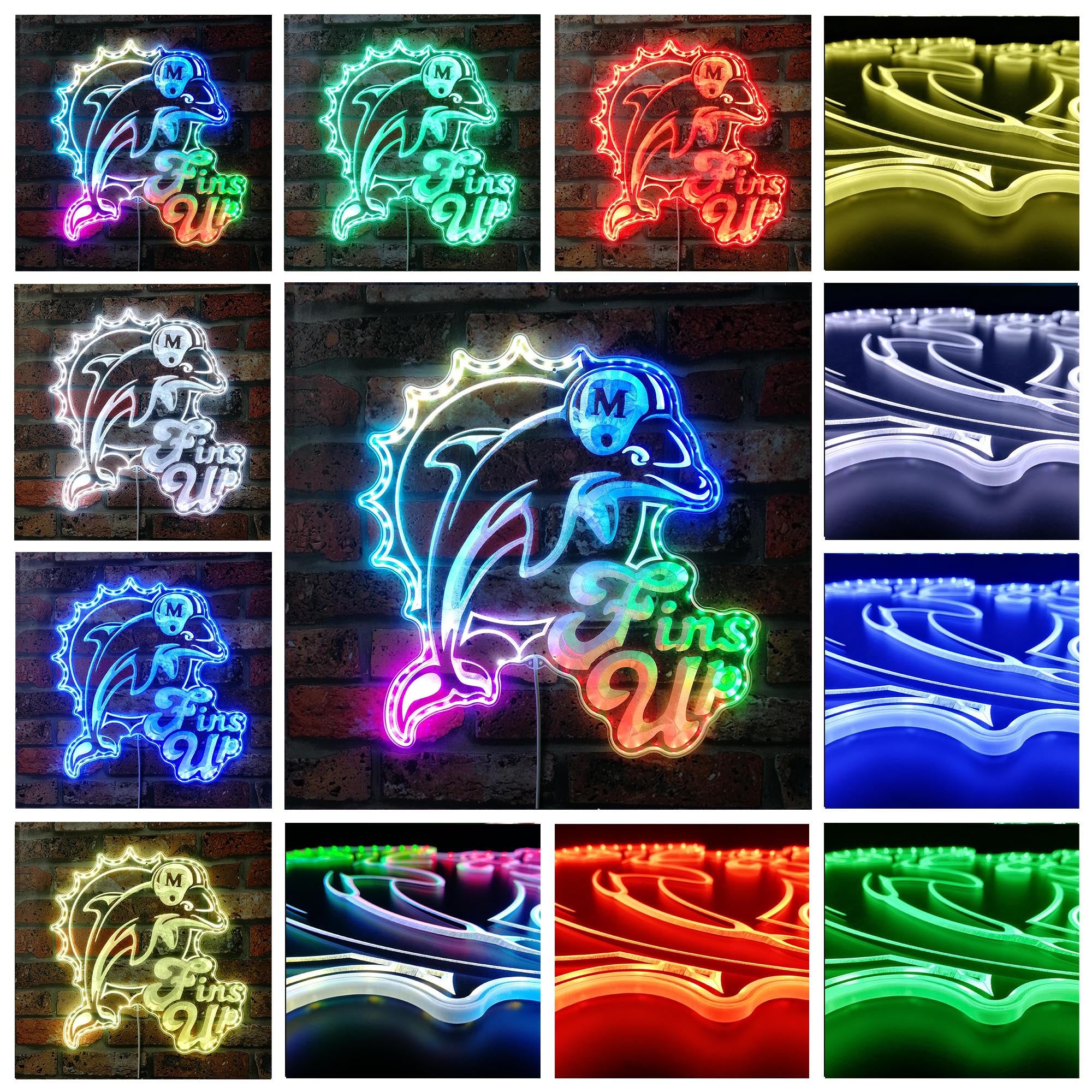 Miami Dolphins Dynamic RGB Edge Lit LED Sign