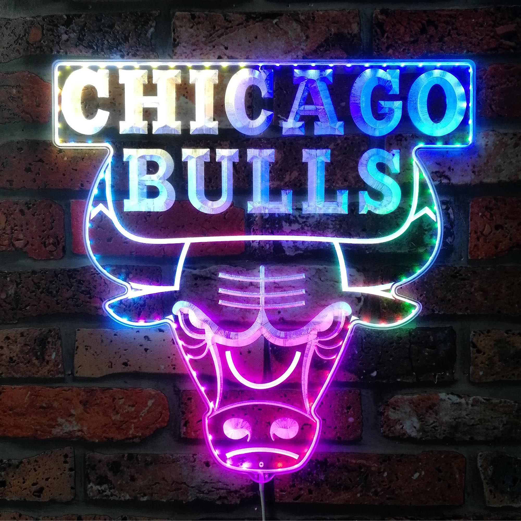 Chicago Bulls Dynamic RGB Edge Lit LED Sign