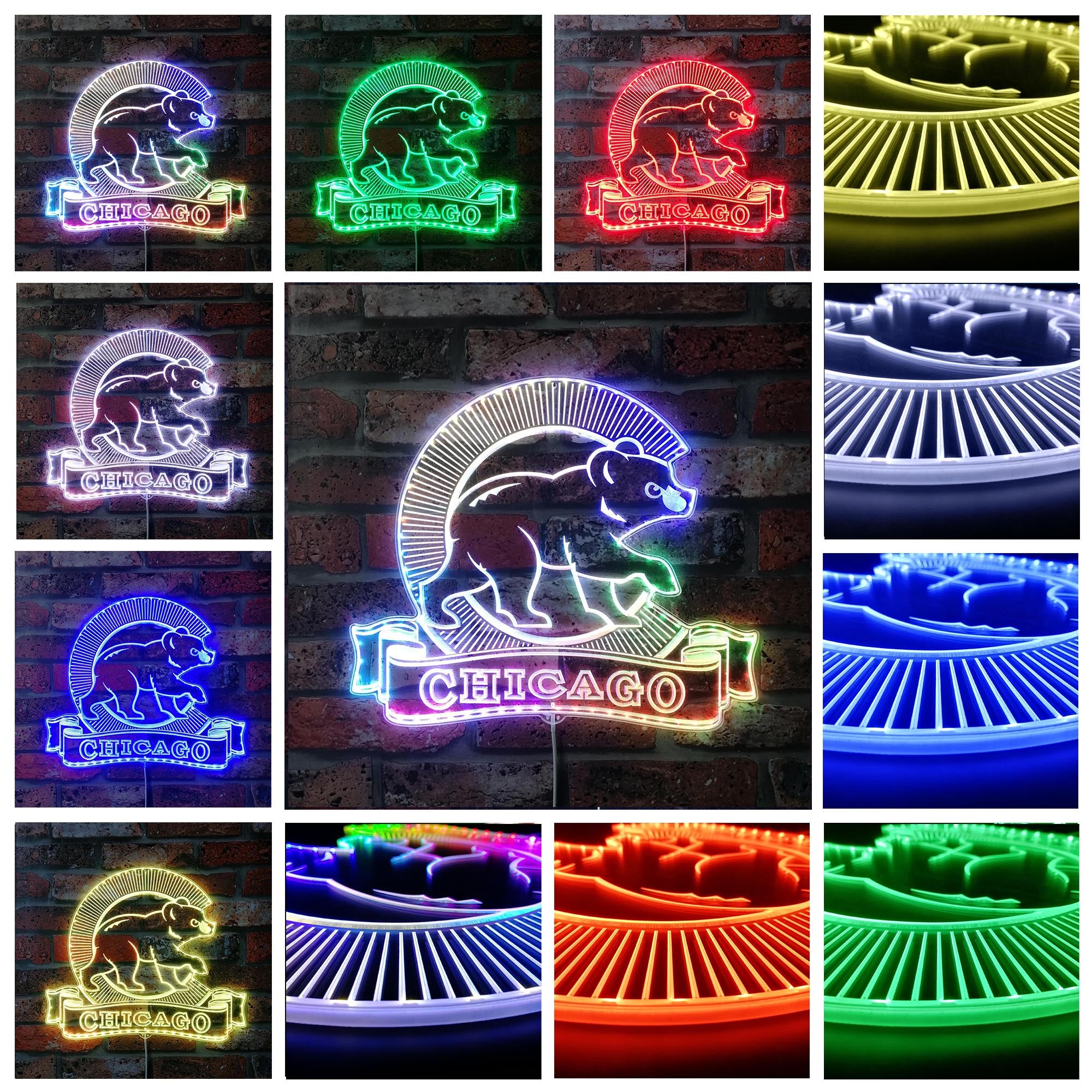 Chicago Cubs Dynamic RGB Edge Lit LED Sign