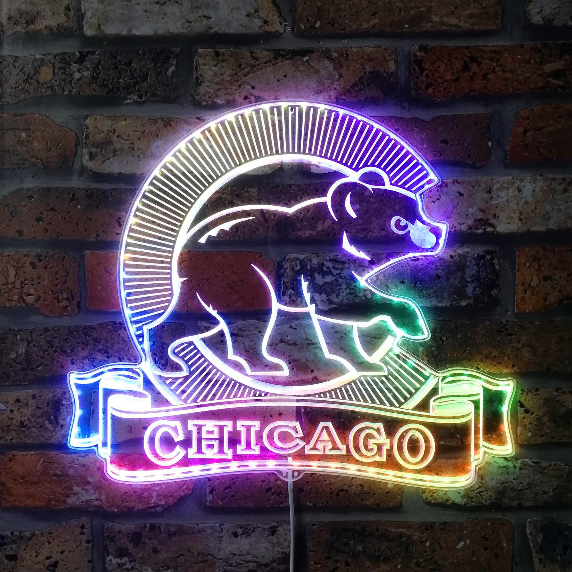 Chicago Bears Dynamic RGB Edge Lit LED Sign