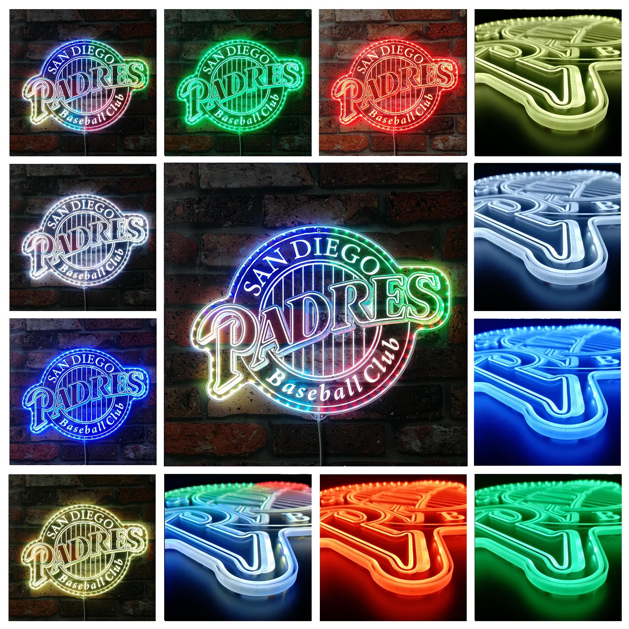 San diego Padres Dynamic RGB Edge Lit LED Sign