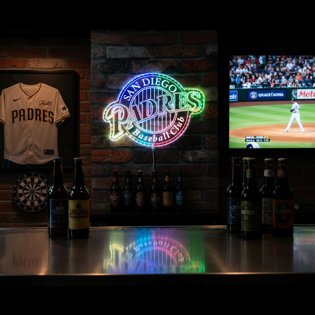 San diego Padres Neon LED Sign with Dynamic RGB Colors