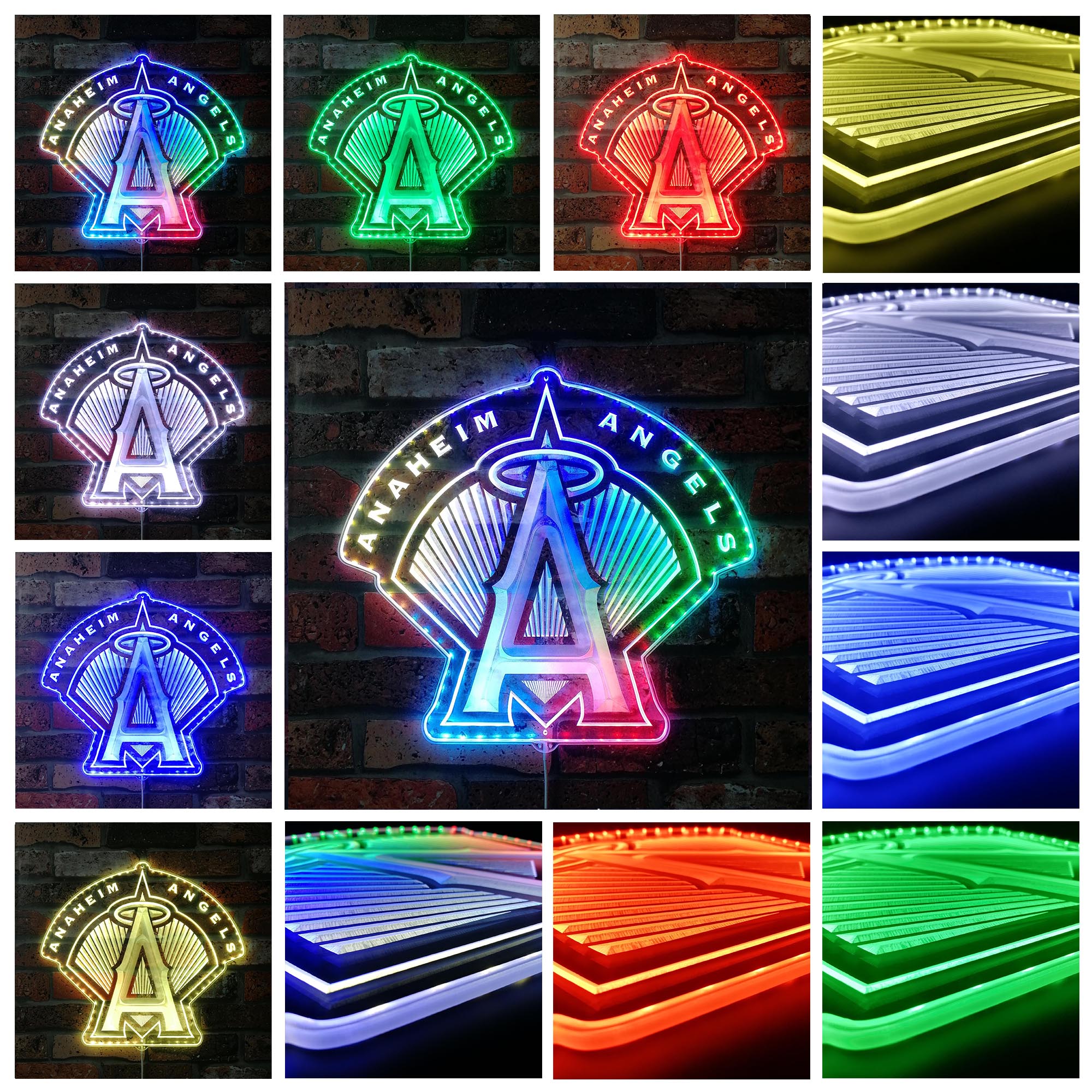 Anaheim Angels (LA) Halo logo Dynamic RGB Edge Lit LED Sign