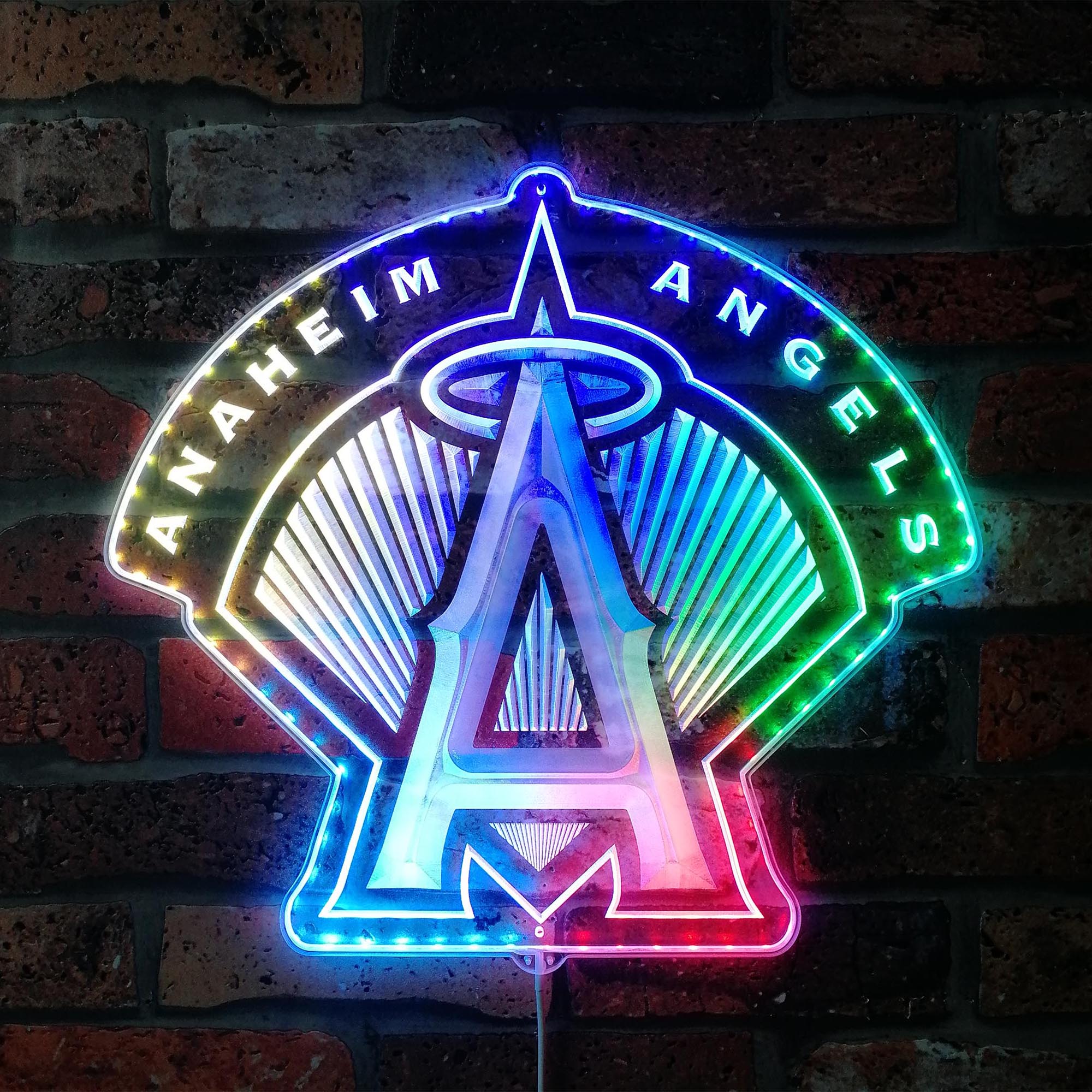 Anaheim Angels (LA) Halo logo Dynamic RGB Edge Lit LED Sign