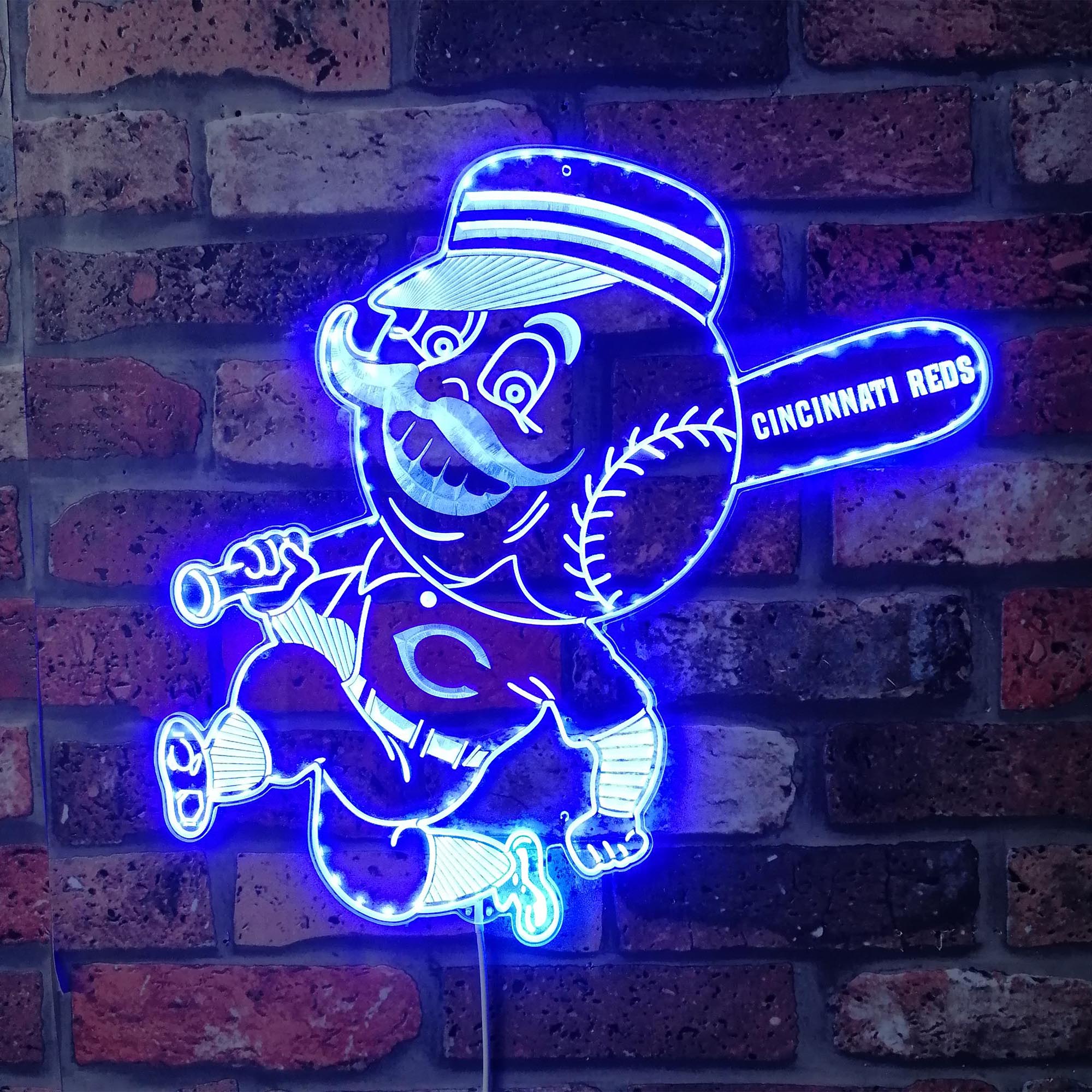 Cincinnati Reds Mr. Red Dynamic RGB Edge Lit LED Sign