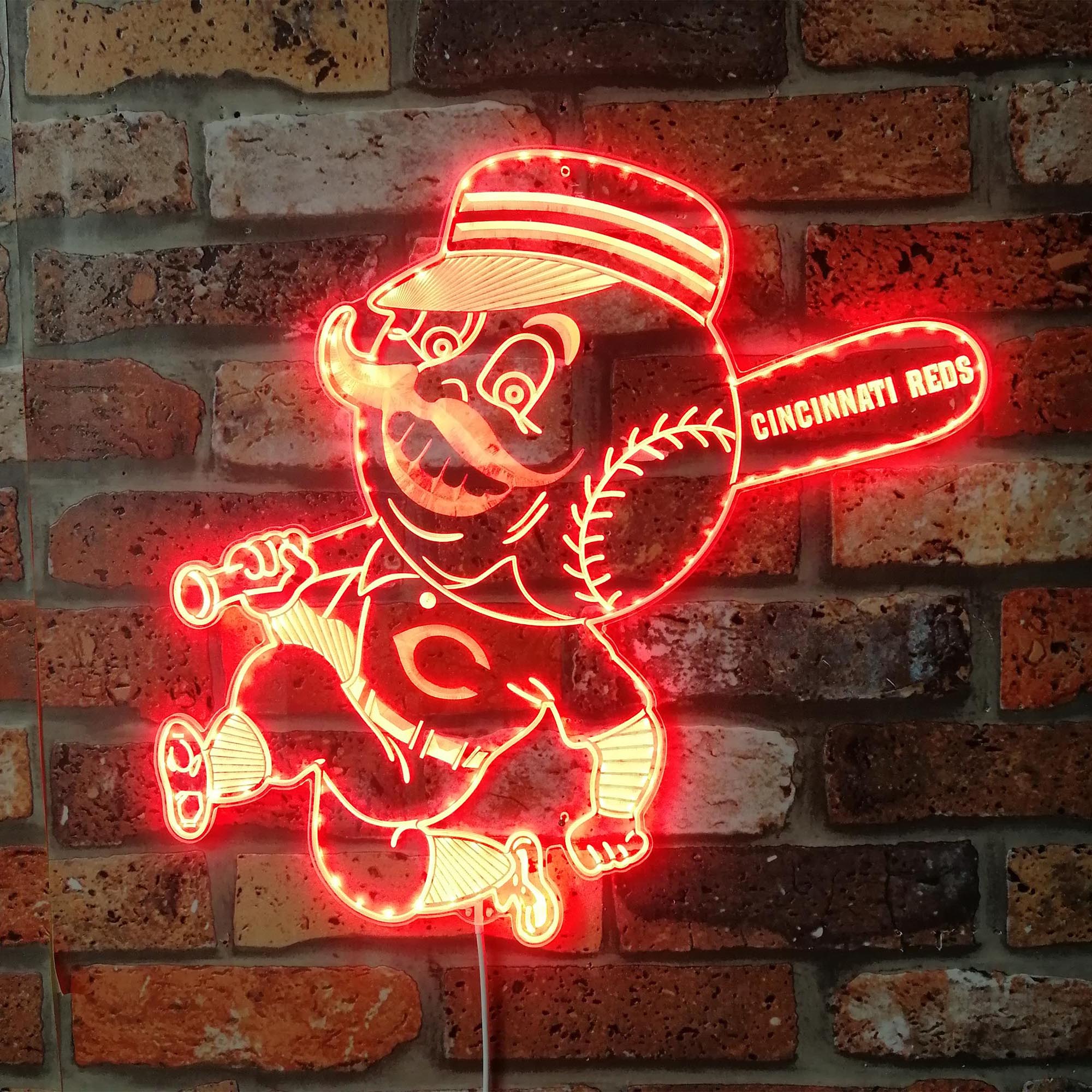 Cincinnati Reds Mr. Red Dynamic RGB Edge Lit LED Sign