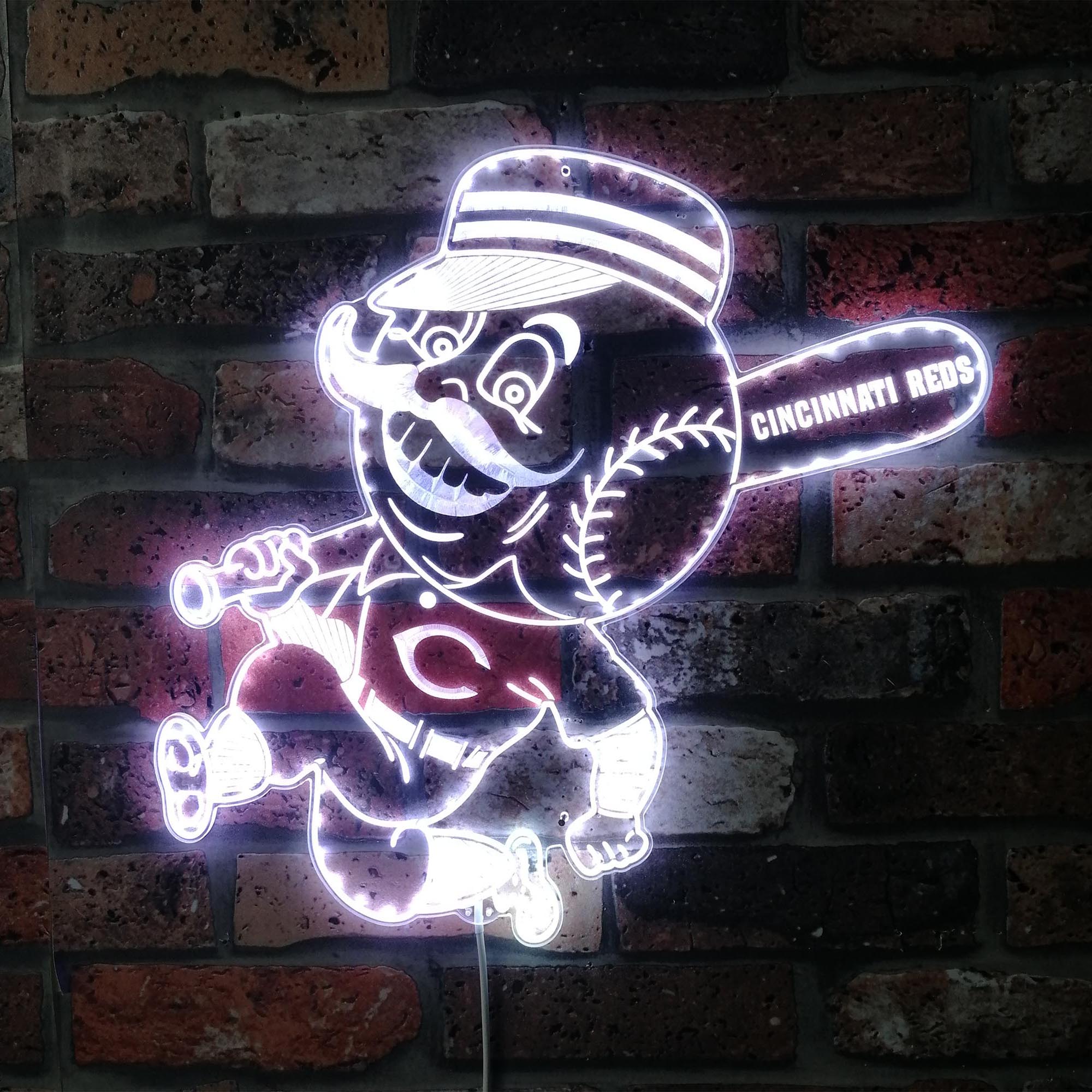 Cincinnati Reds Mr. Red Dynamic RGB Edge Lit LED Sign