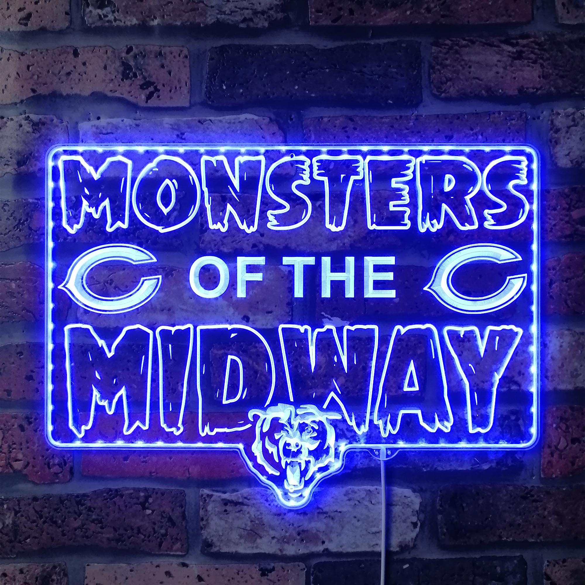 Chicago Bears MONSTERS OF THE MIDWAY Dynamic RGB Edge Lit LED Sign