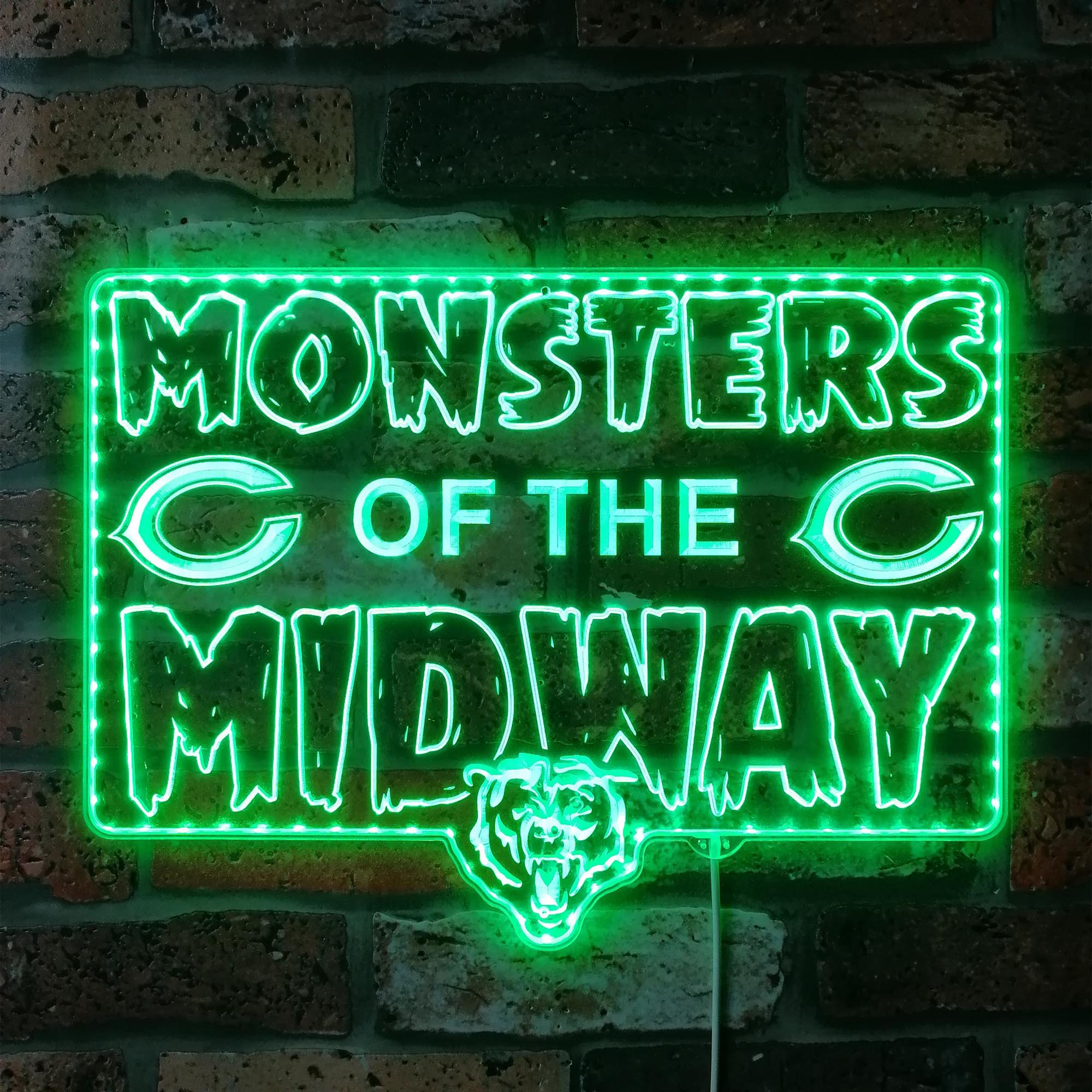 Chicago Bears MONSTERS OF THE MIDWAY Dynamic RGB Edge Lit LED Sign