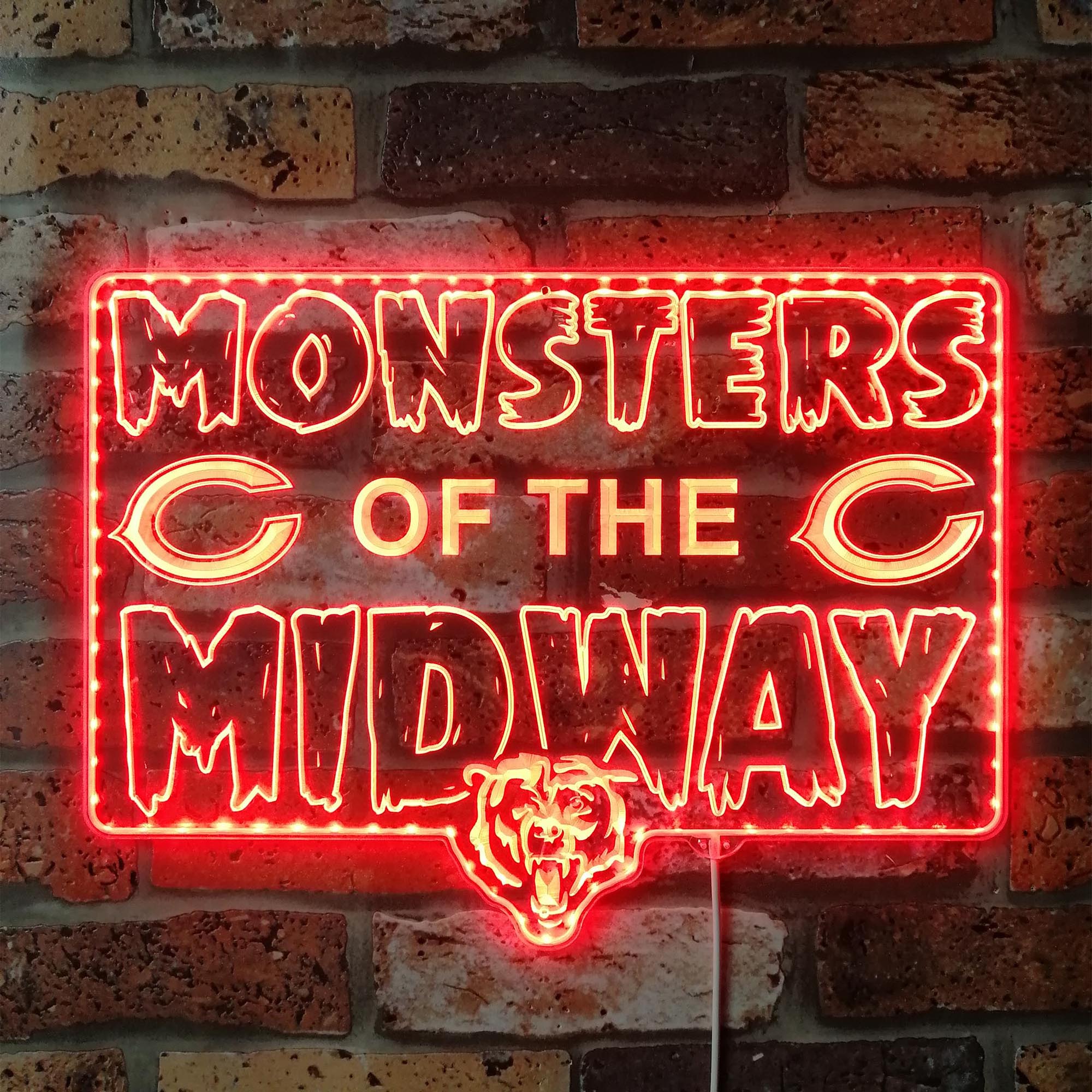 Chicago Bears MONSTERS OF THE MIDWAY Dynamic RGB Edge Lit LED Sign