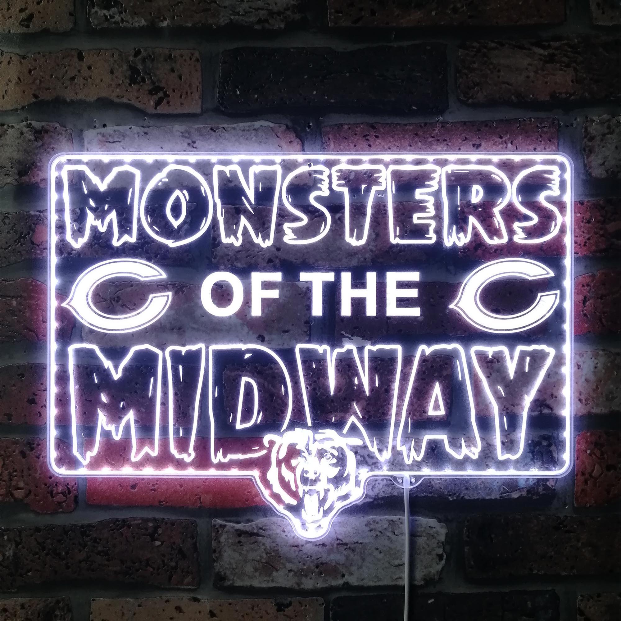 Chicago Bears MONSTERS OF THE MIDWAY Dynamic RGB Edge Lit LED Sign