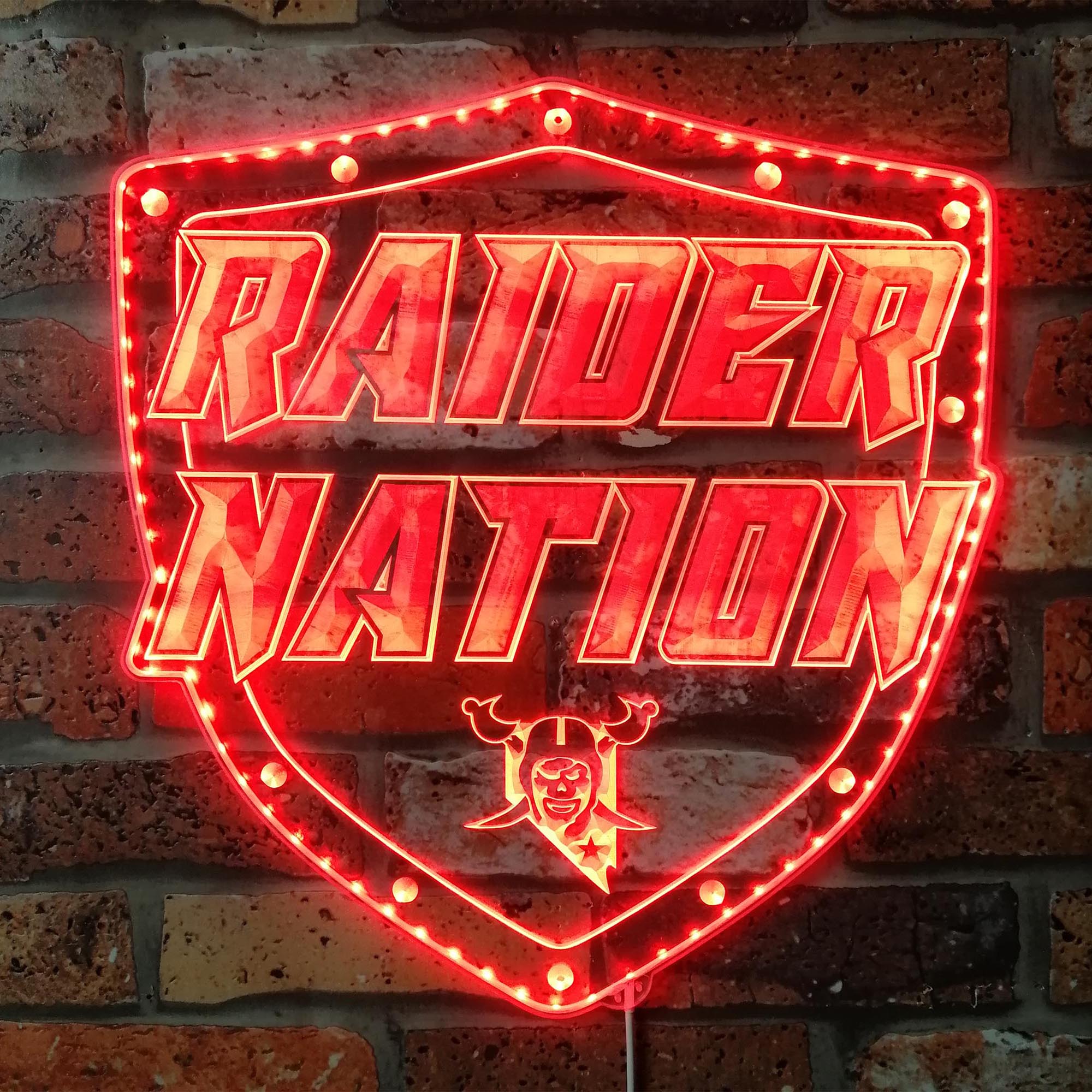 Las Vegas Raiders Raider Nation Dynamic RGB Edge Lit LED Sign