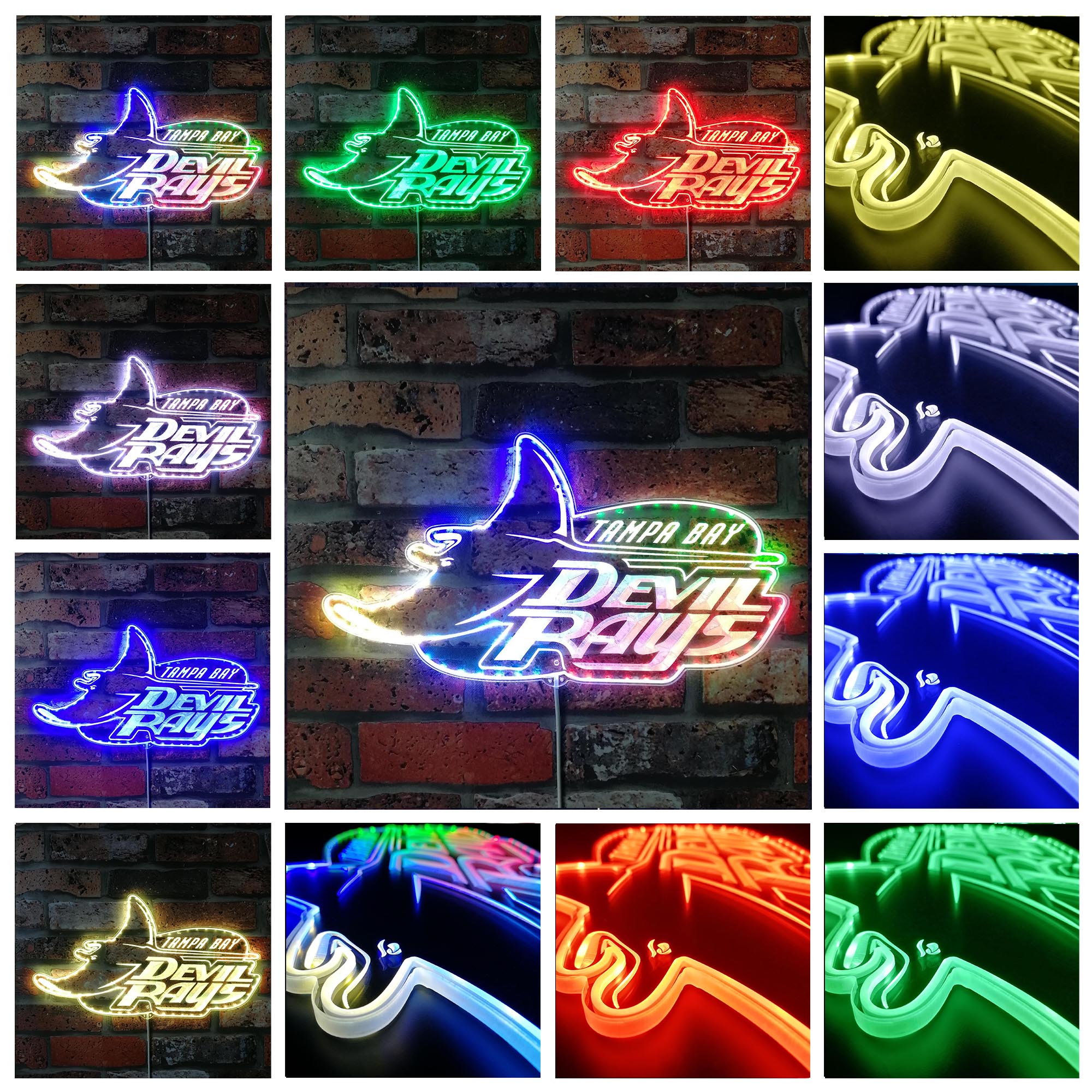 Tampa Bay Devil Rays Floating Devil Dynamic RGB Edge Lit LED Sign