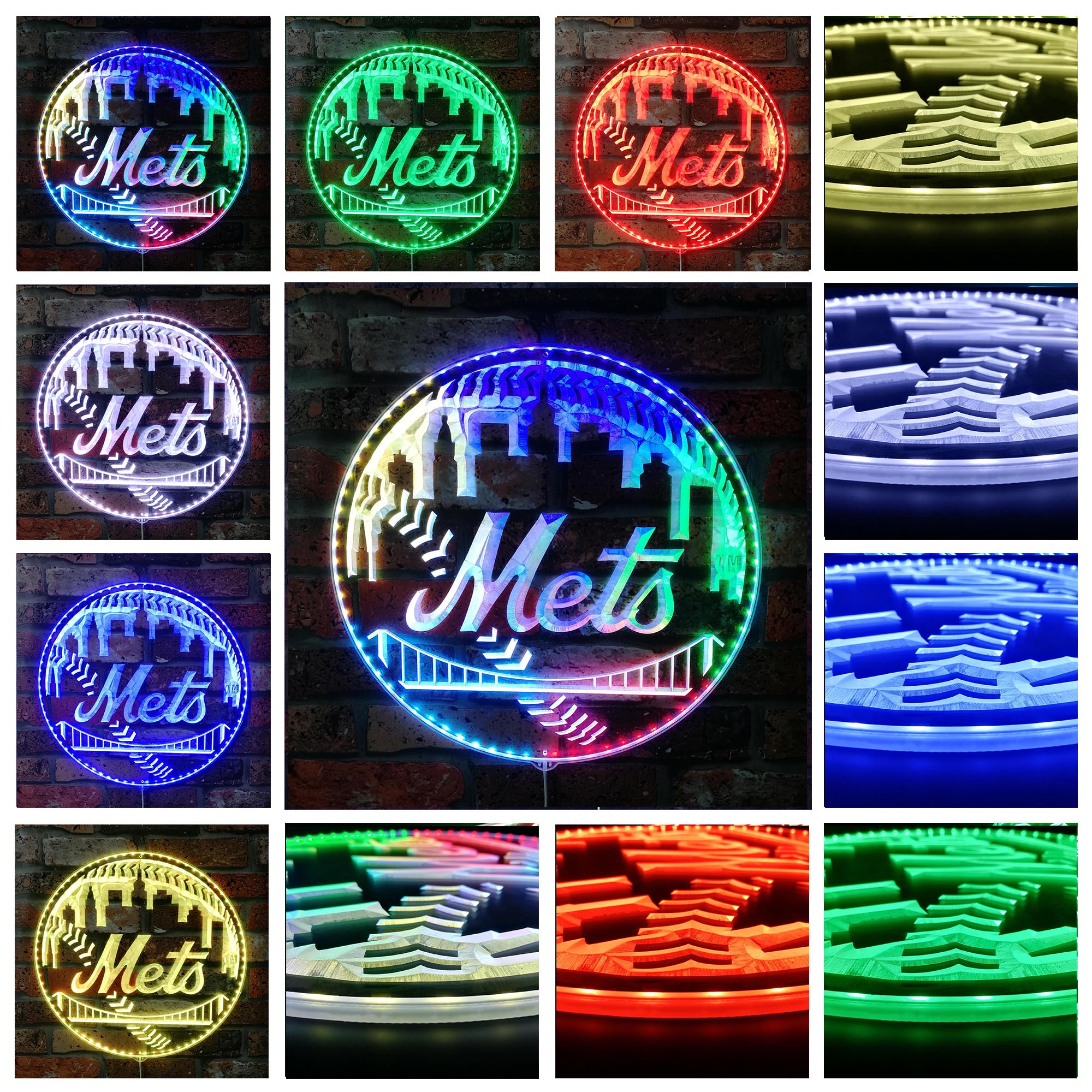 New York Mets Dynamic RGB Edge Lit LED Sign