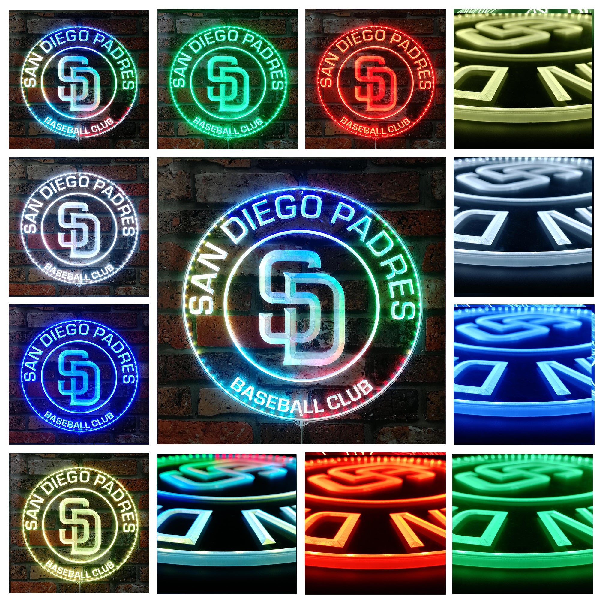 San Diego Padres Dynamic RGB Edge Lit LED Sign