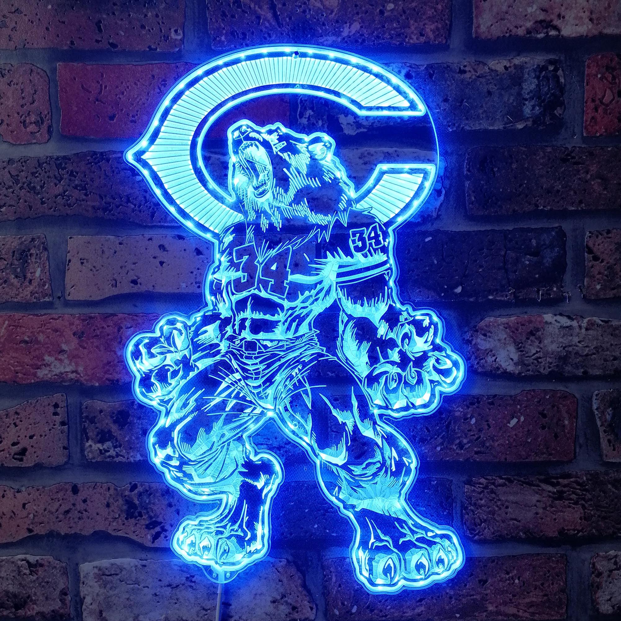 Chicago Bears Walter Payton Dynamic RGB Edge Lit LED Sign