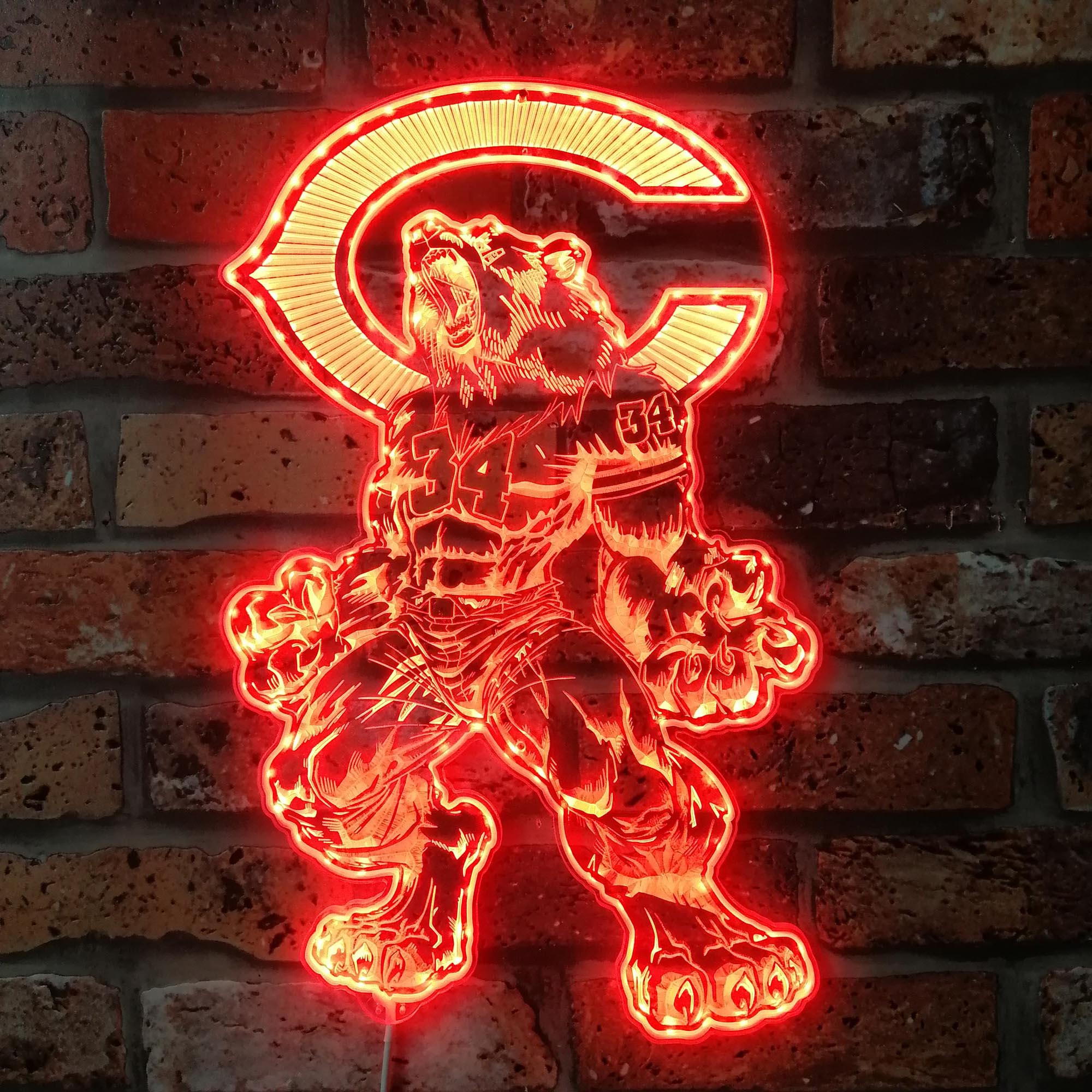 Chicago Bears Walter Payton Dynamic RGB Edge Lit LED Sign