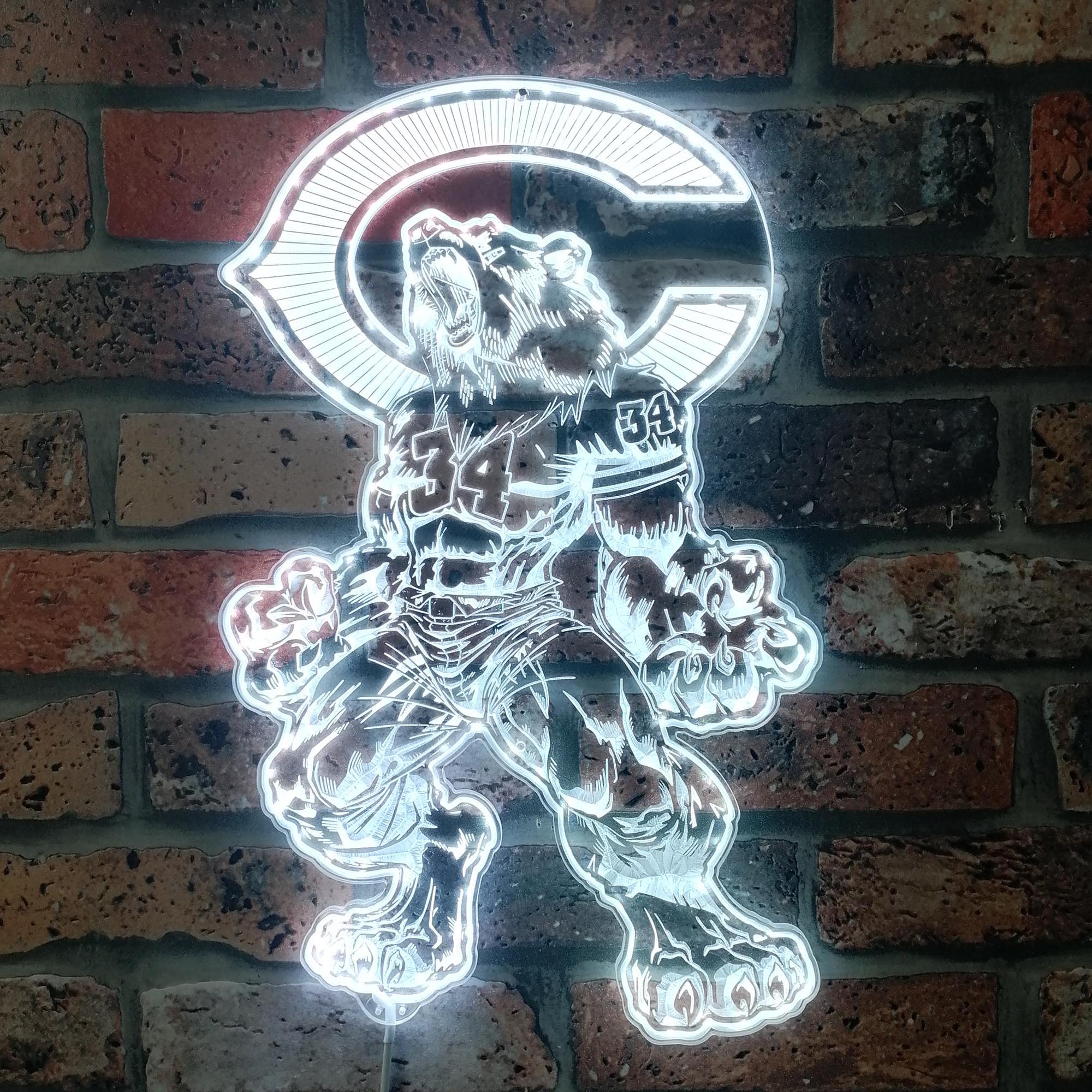 Chicago Bears Walter Payton Dynamic RGB Edge Lit LED Sign