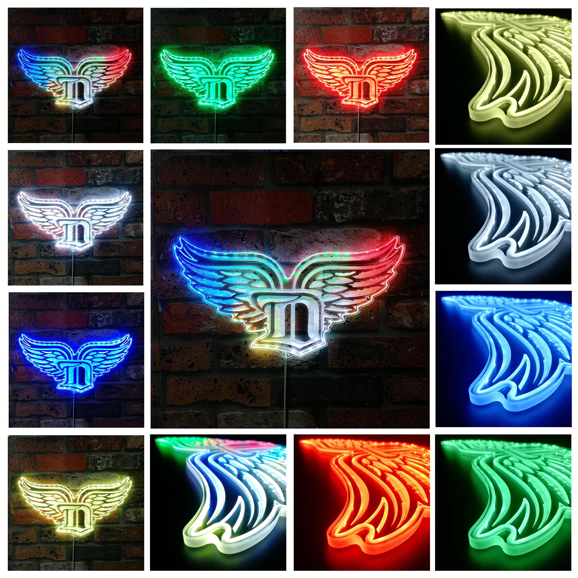 Detroit Red Wings Dynamic RGB Edge Lit LED Sign