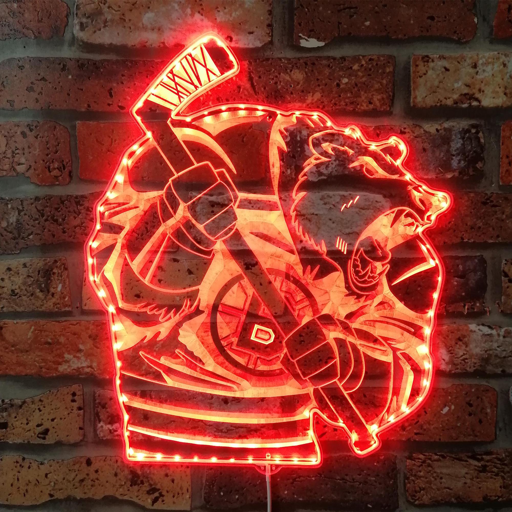 Boston Bruins Mascot Dynamic RGB Edge Lit LED Sign