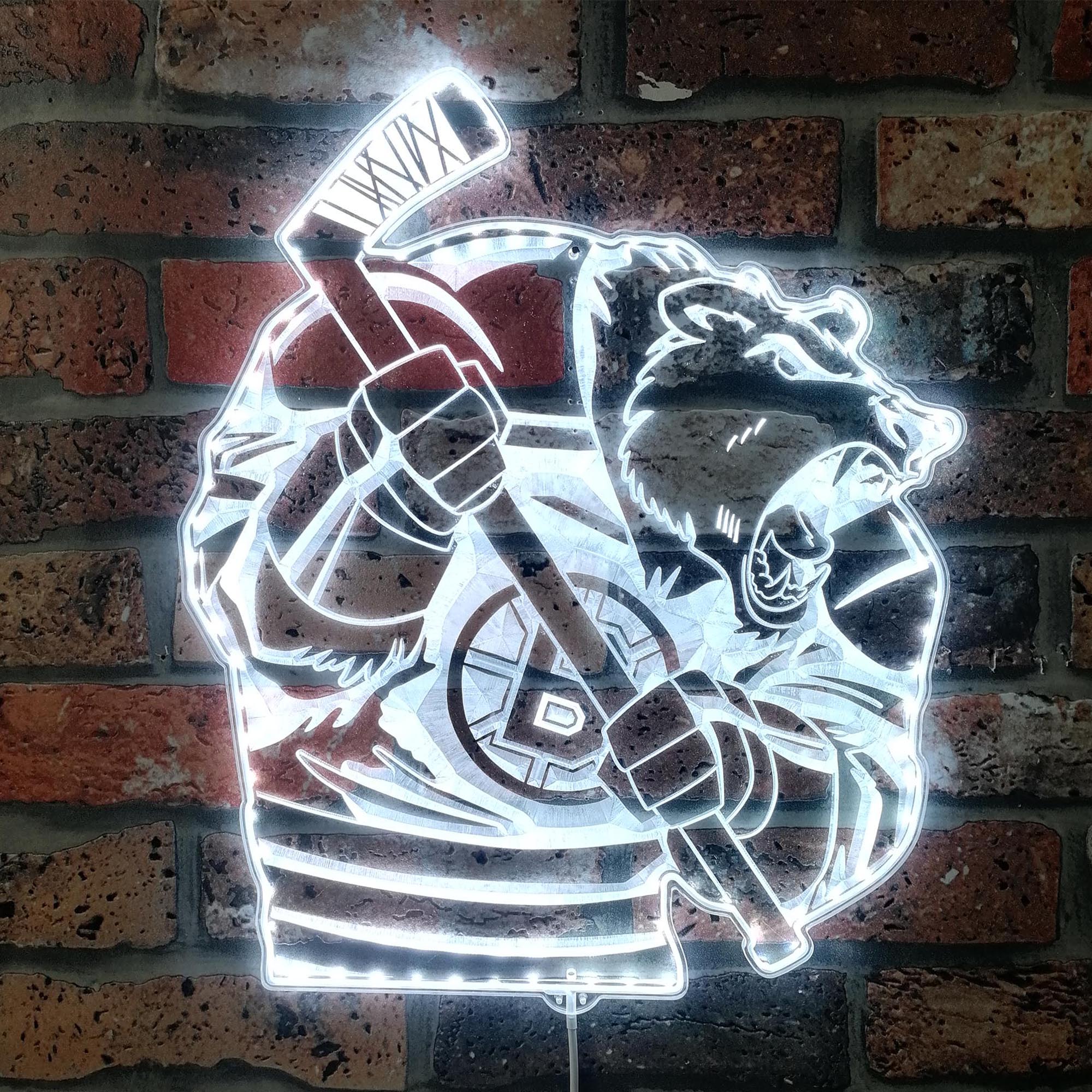 Boston Bruins Mascot Dynamic RGB Edge Lit LED Sign