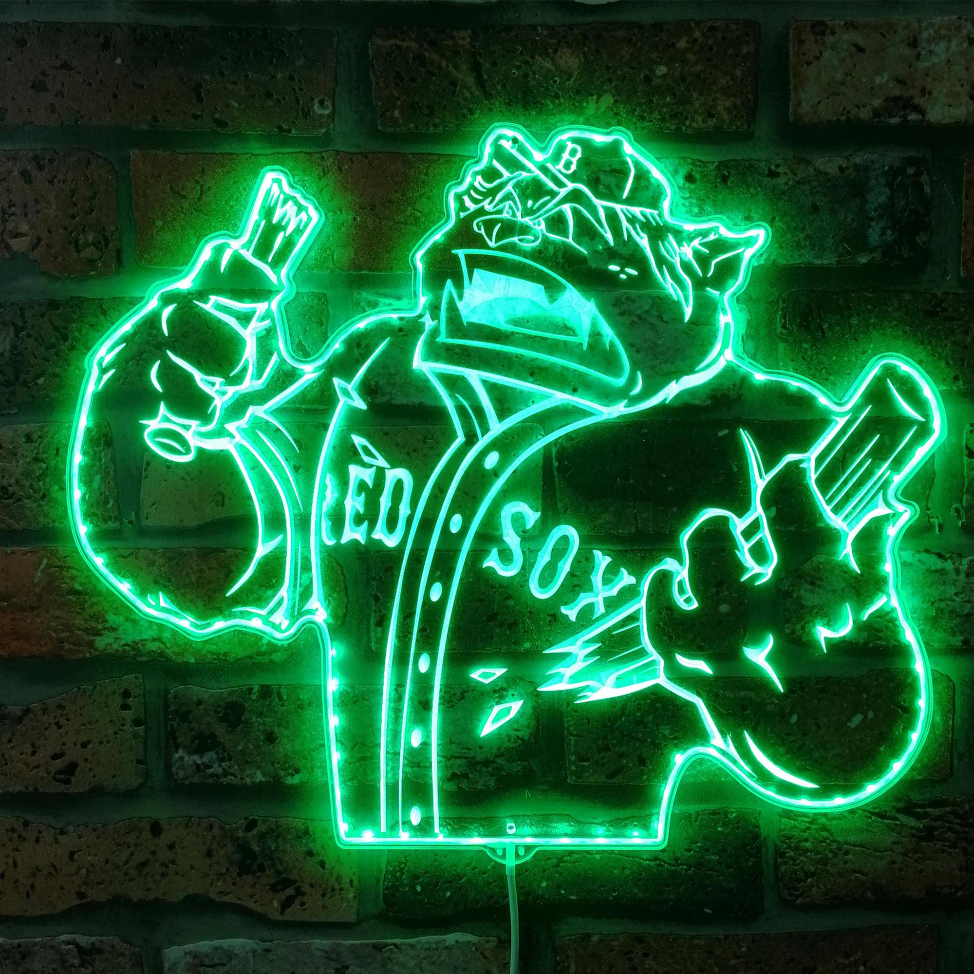 Boston Red Sox Mascot Dynamic RGB Edge Lit LED Sign