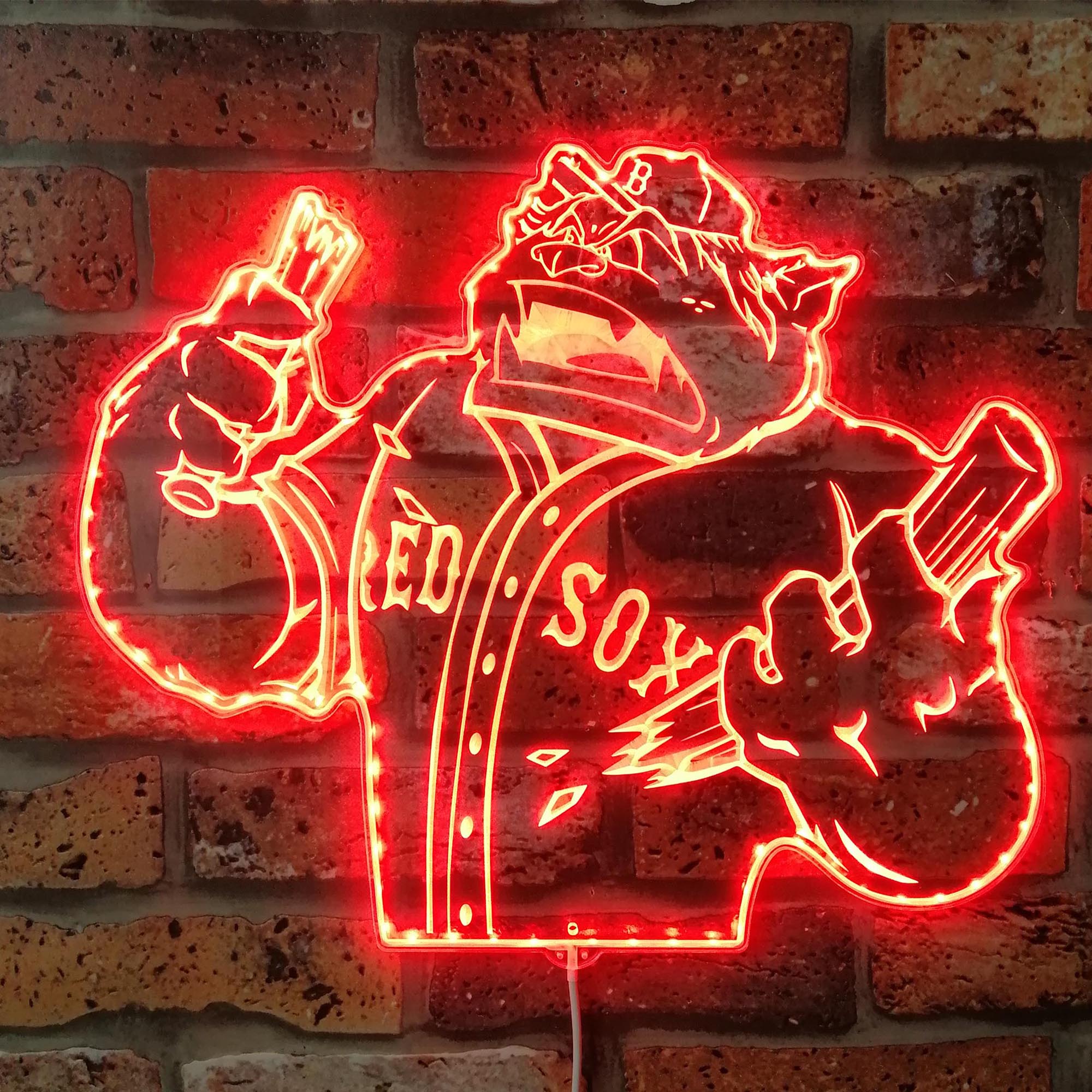 Boston Red Sox Mascot Dynamic RGB Edge Lit LED Sign