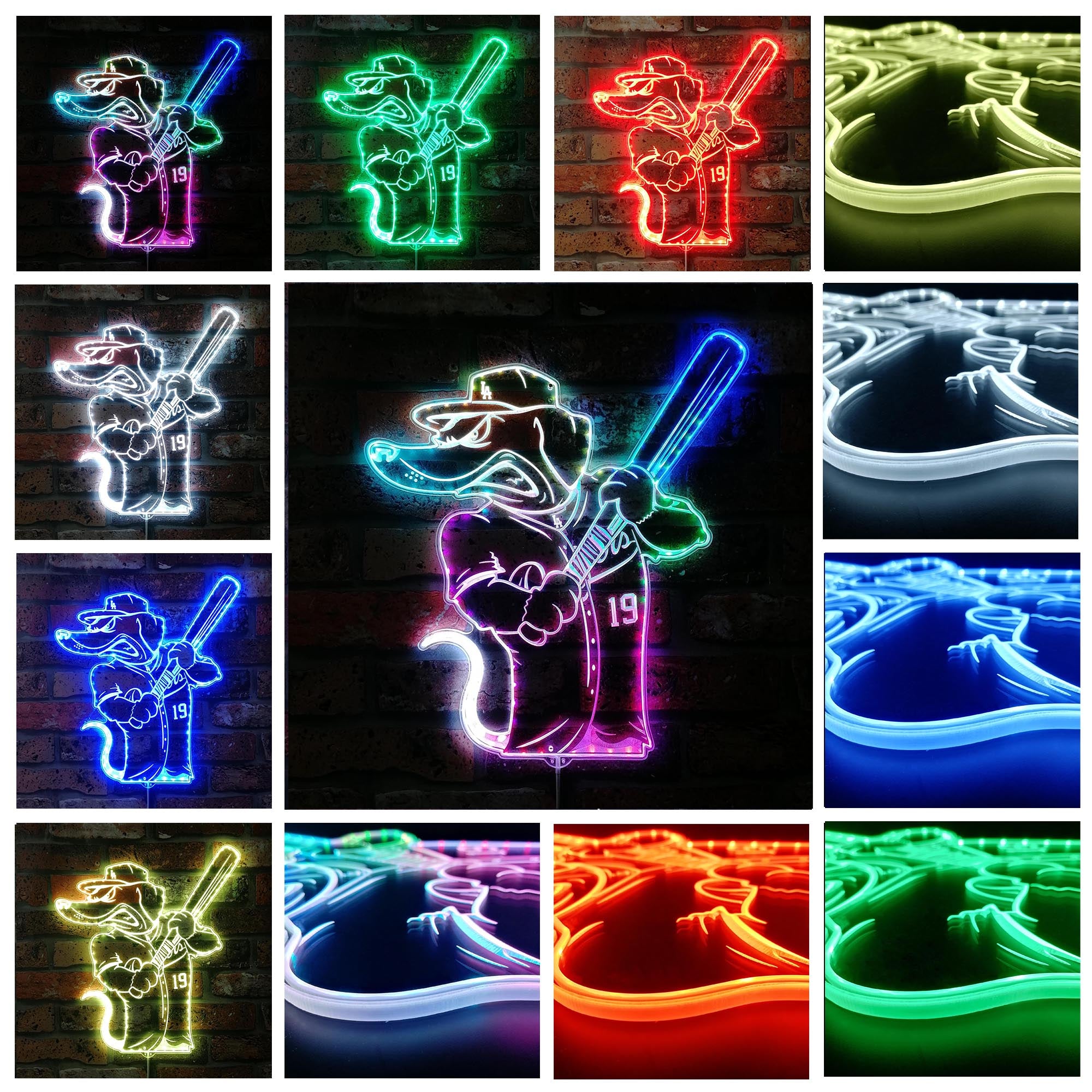 Los Angeles Dodgers Mascot Dynamic RGB Edge Lit LED Sign