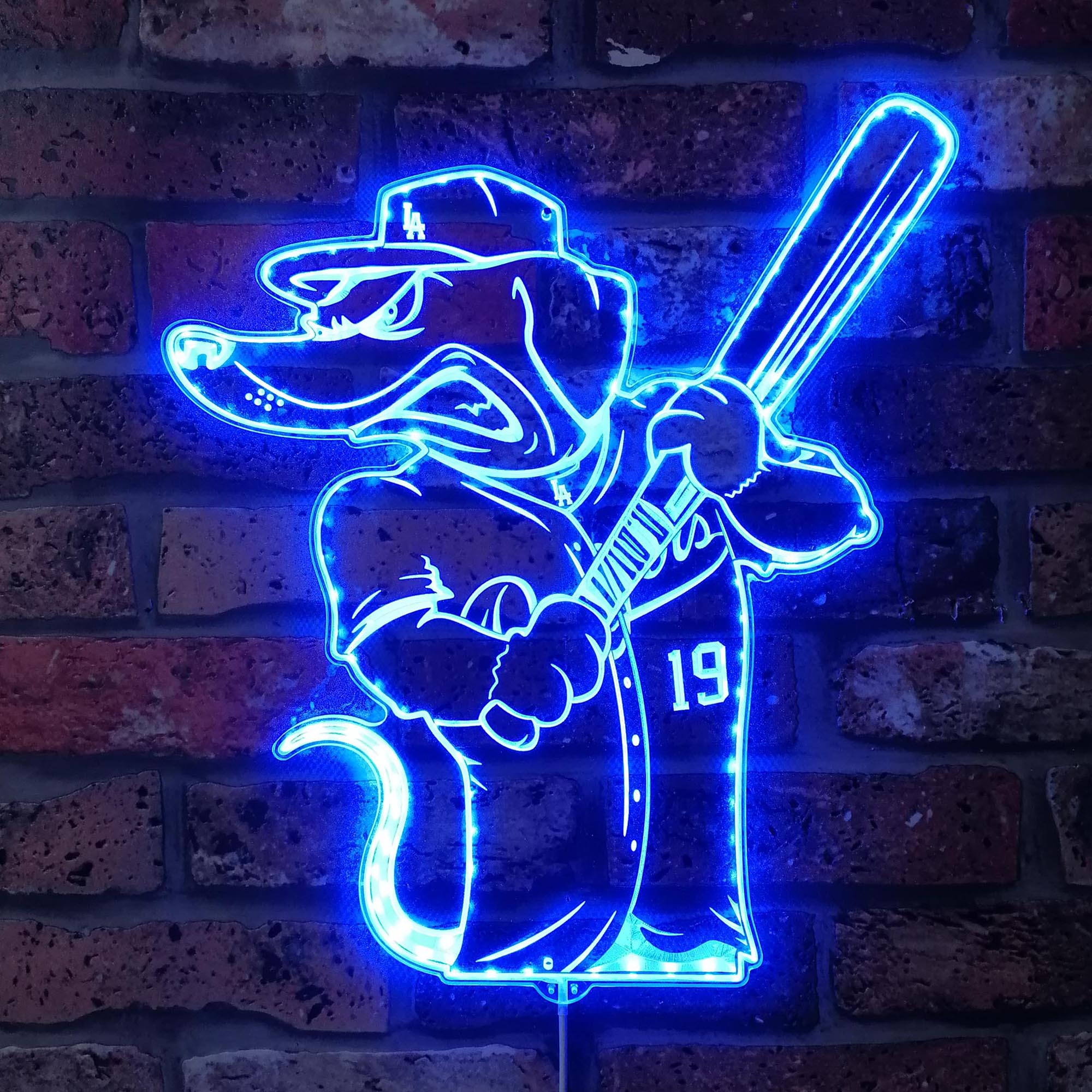 Los Angeles Dodgers Mascot Dynamic RGB Edge Lit LED Sign