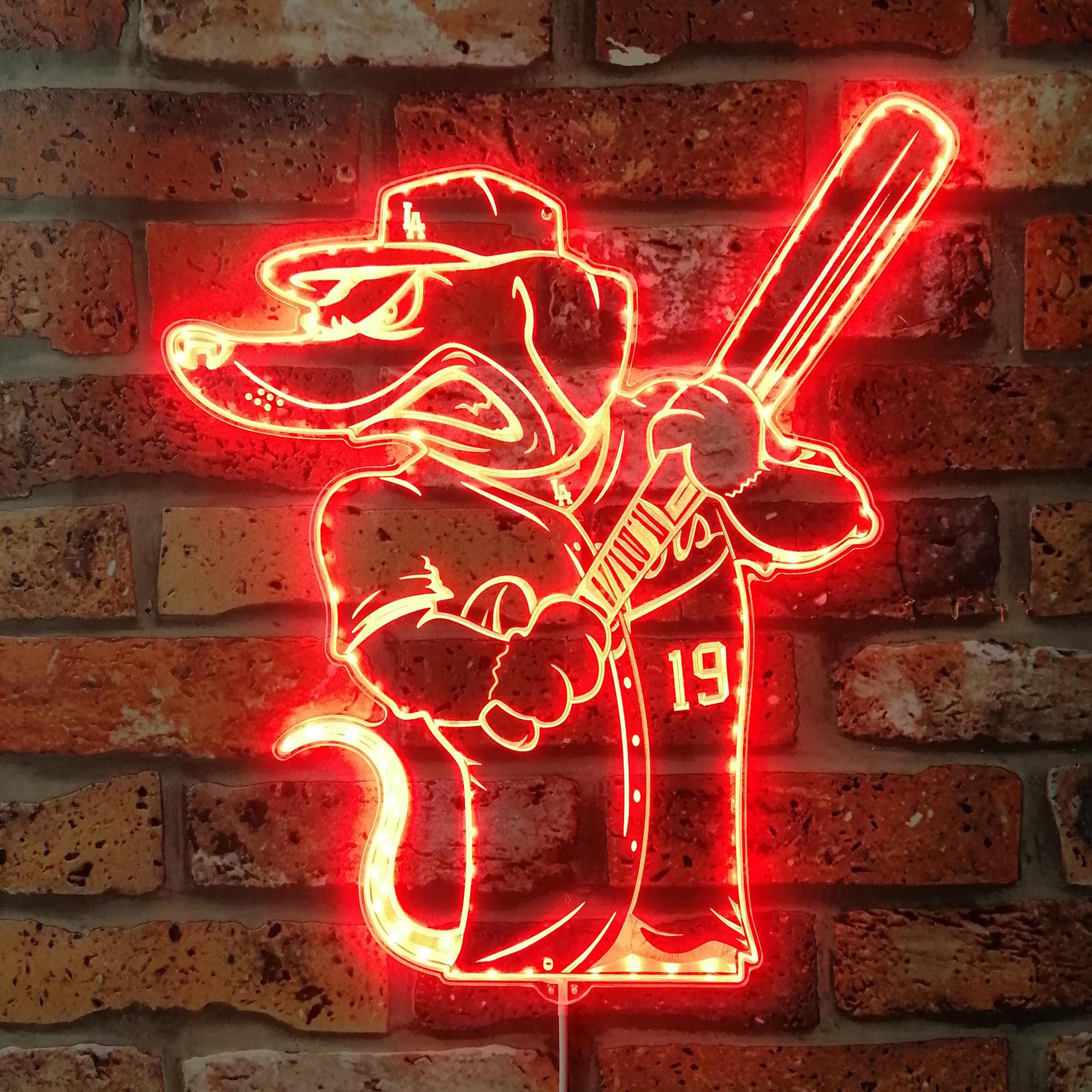 Los Angeles Dodgers Mascot Dynamic RGB Edge Lit LED Sign