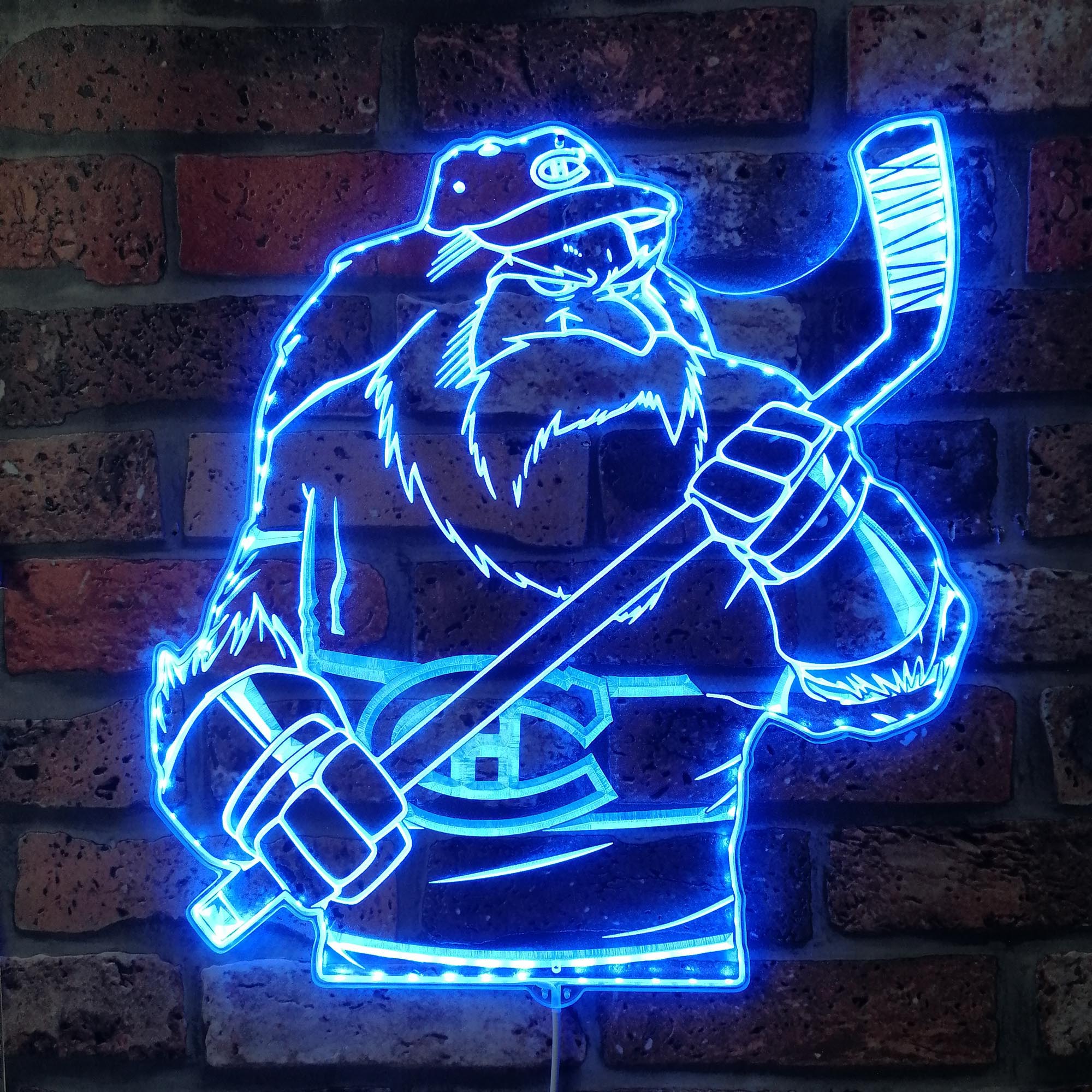 Montreal Canadiens Mascot Dynamic RGB Edge Lit LED Sign