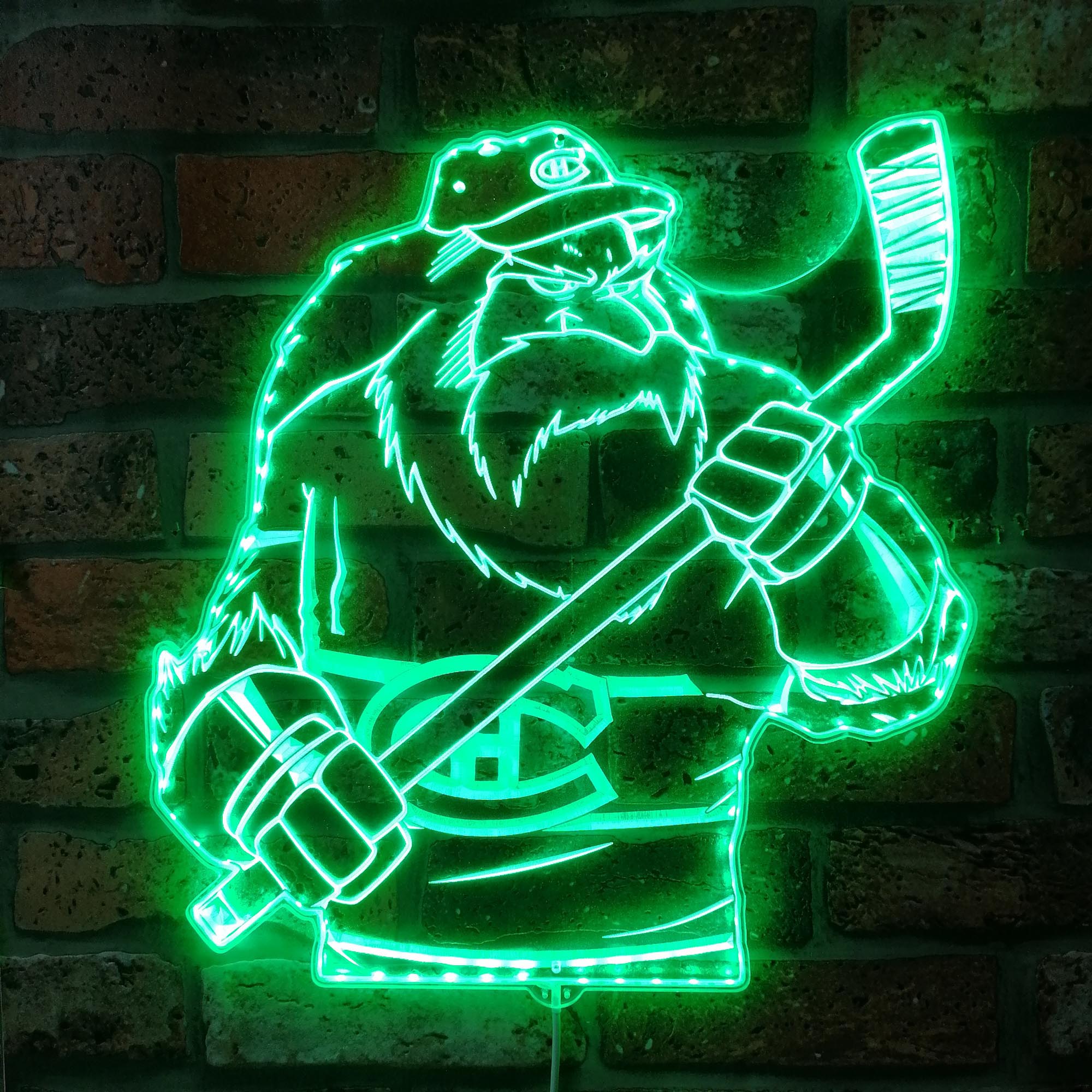 Montreal Canadiens Mascot Dynamic RGB Edge Lit LED Sign