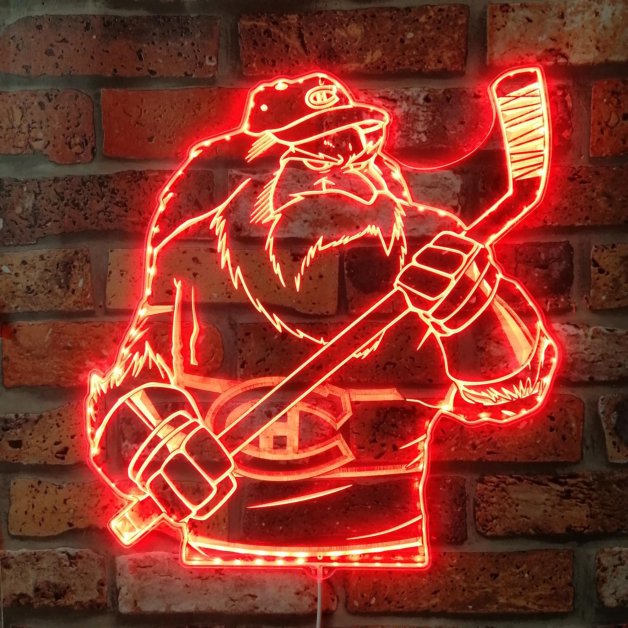 Montreal Canadiens Mascot Dynamic RGB Edge Lit LED Sign