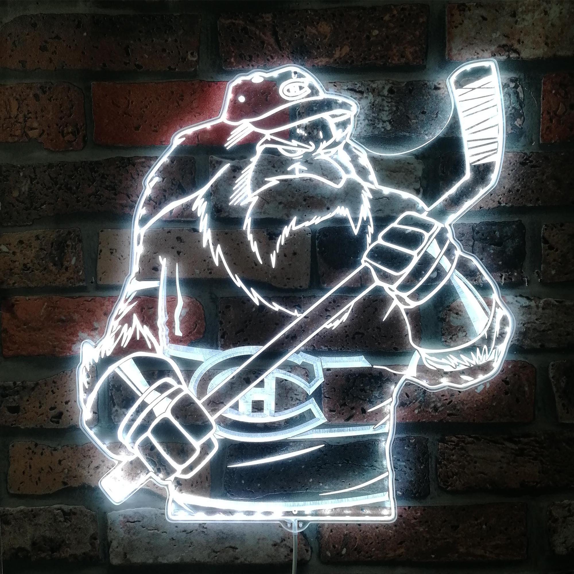 Montreal Canadiens Mascot Dynamic RGB Edge Lit LED Sign