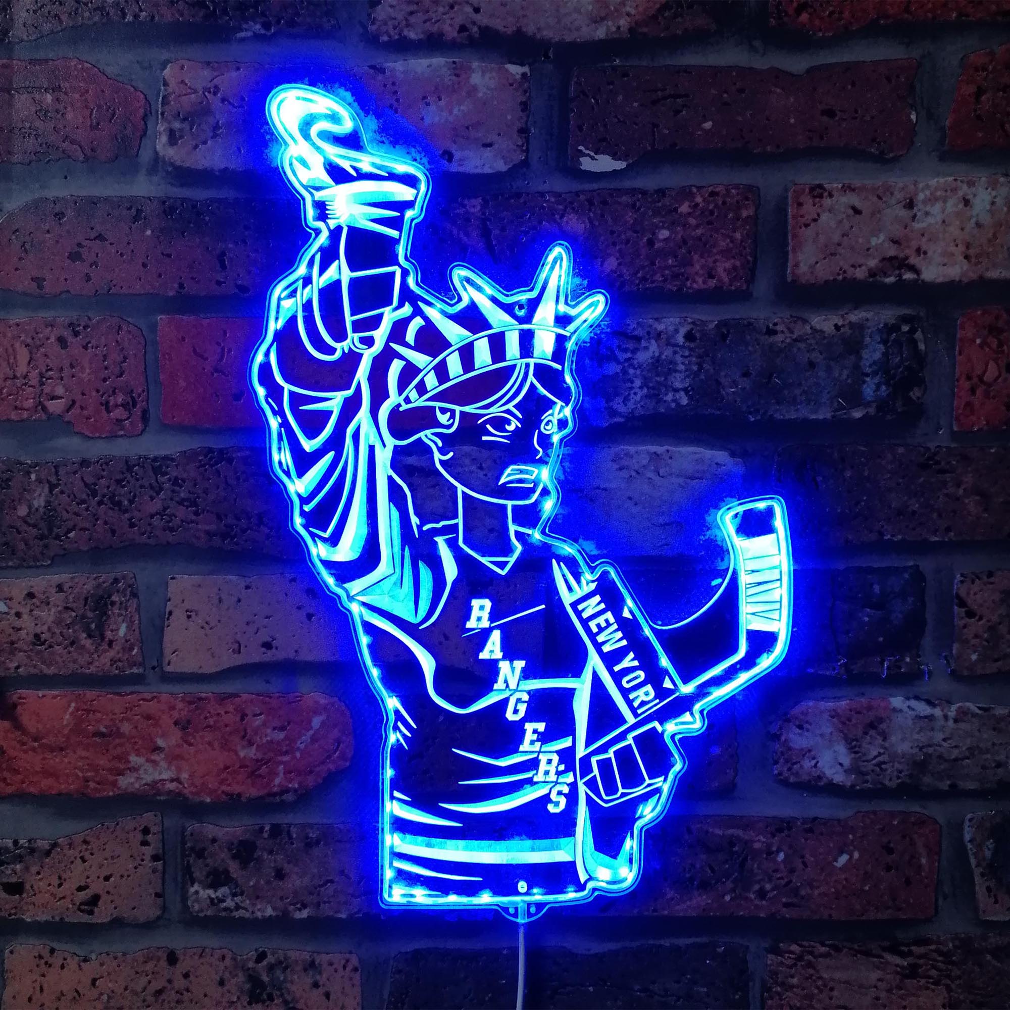 New York Rangers Mascot Dynamic RGB Edge Lit LED Sign