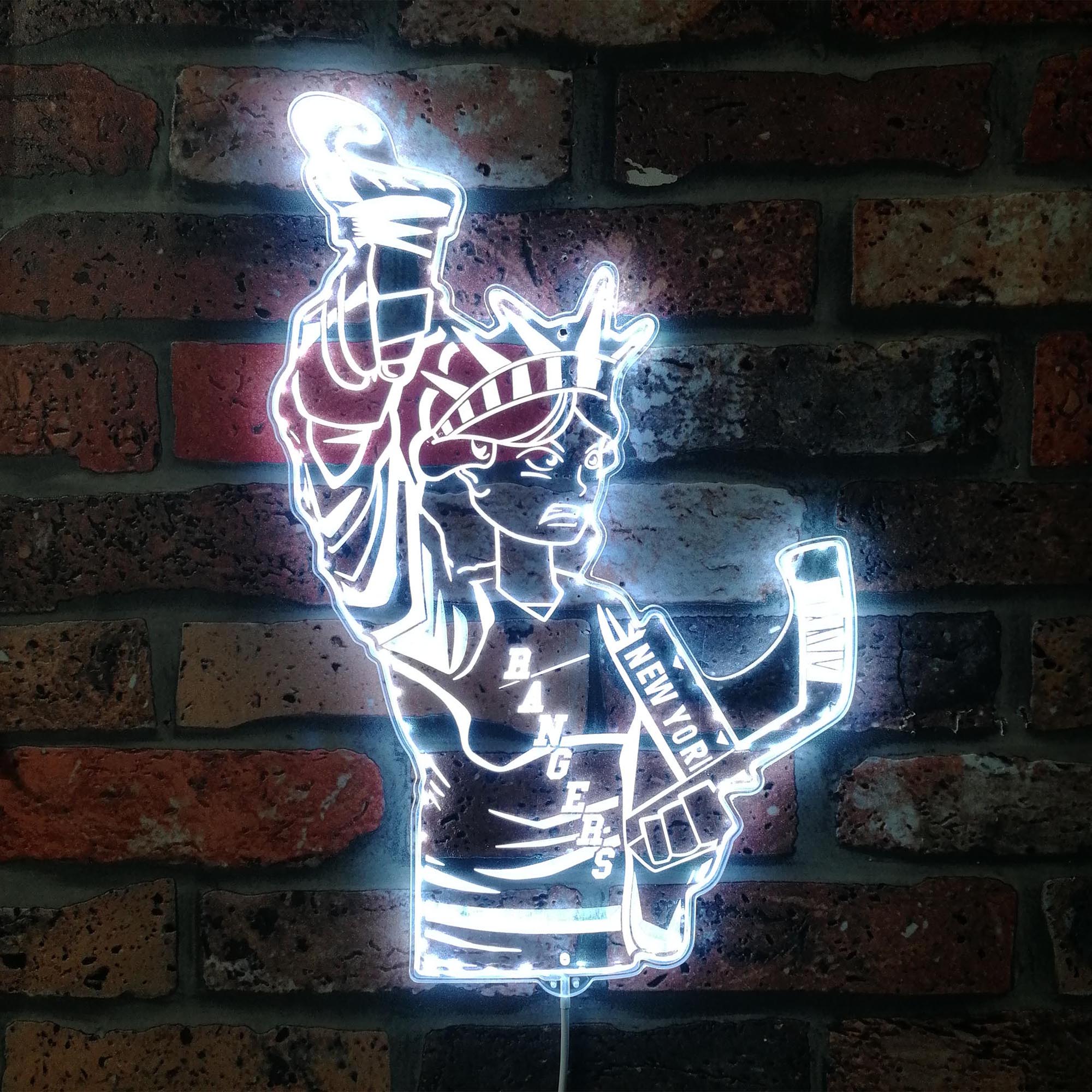 New York Rangers Mascot Dynamic RGB Edge Lit LED Sign