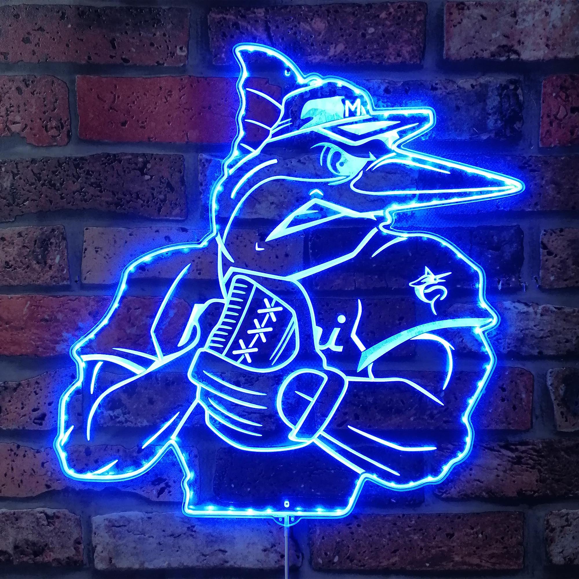 Miami Marlins  Mascot Dynamic RGB Edge Lit LED Sign