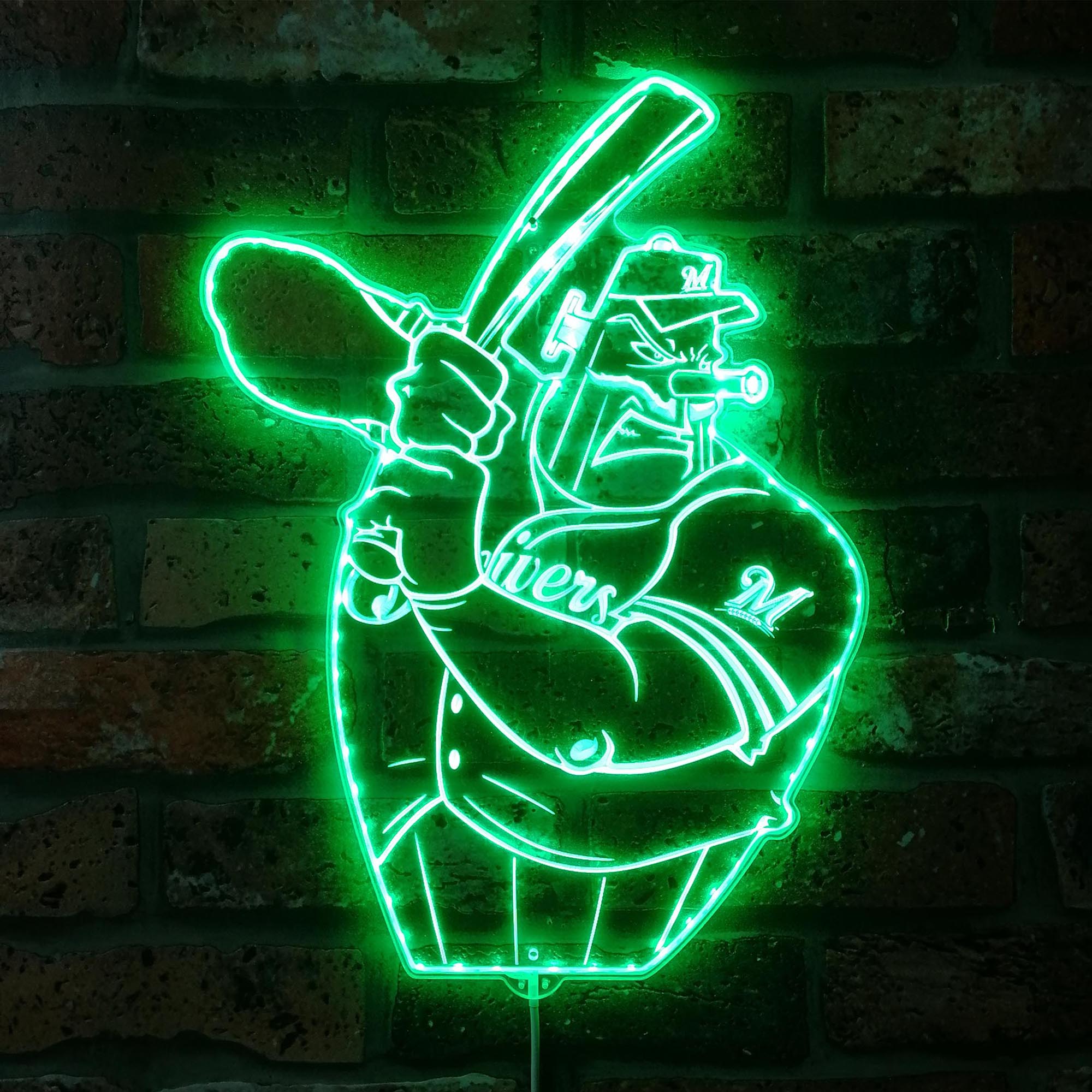 Milwaukee Brewers Baseball Dynamic RGB Edge Lit LED Sign