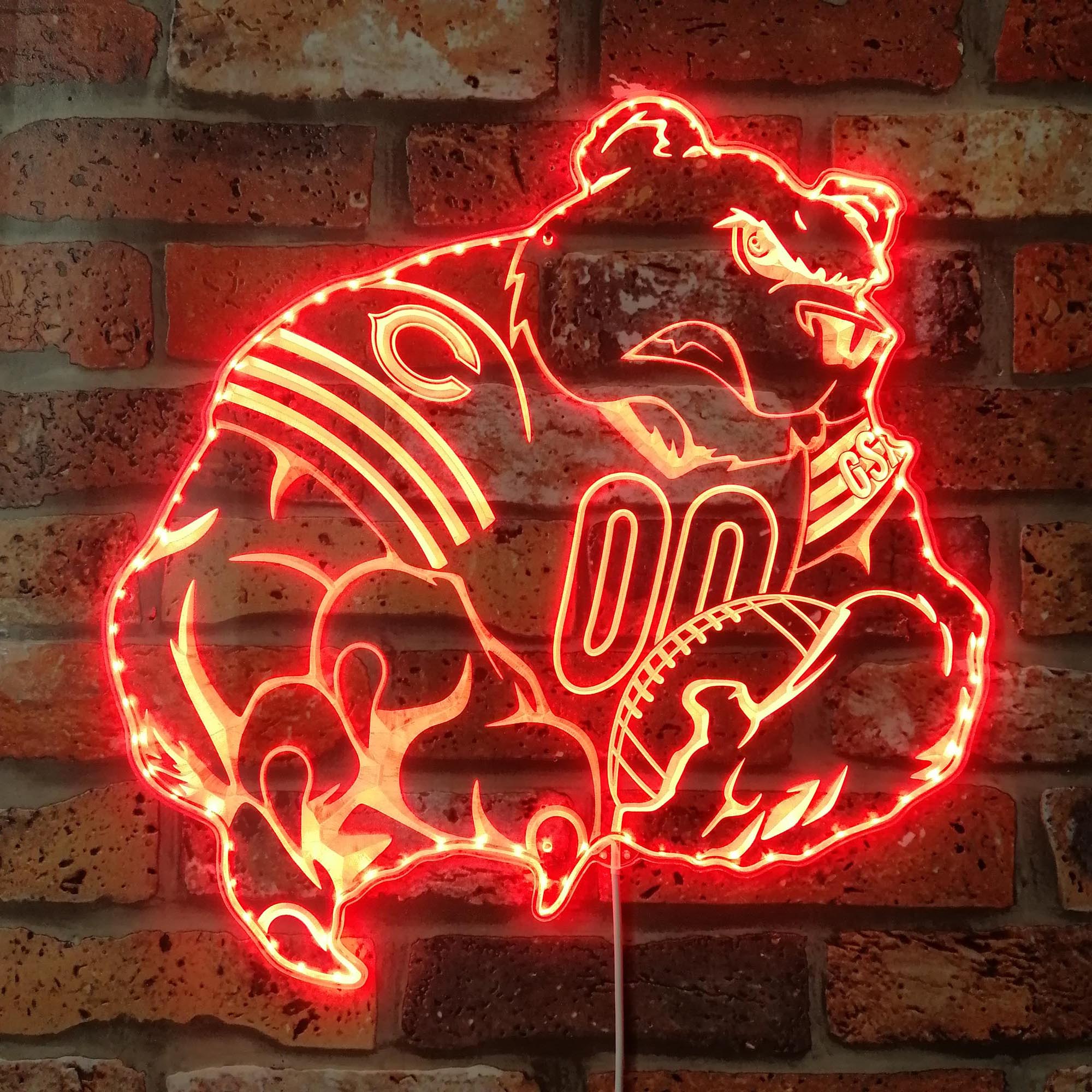 Chicago Bears NFL Dynamic RGB Edge Lit LED Sign